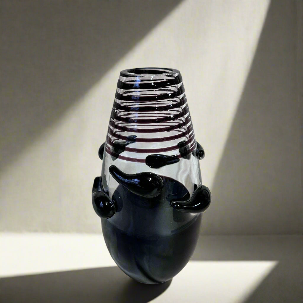 2007 Certified Carlo Moretti Nero Ruffo Murano Glass Vase Limited Edition 129/222