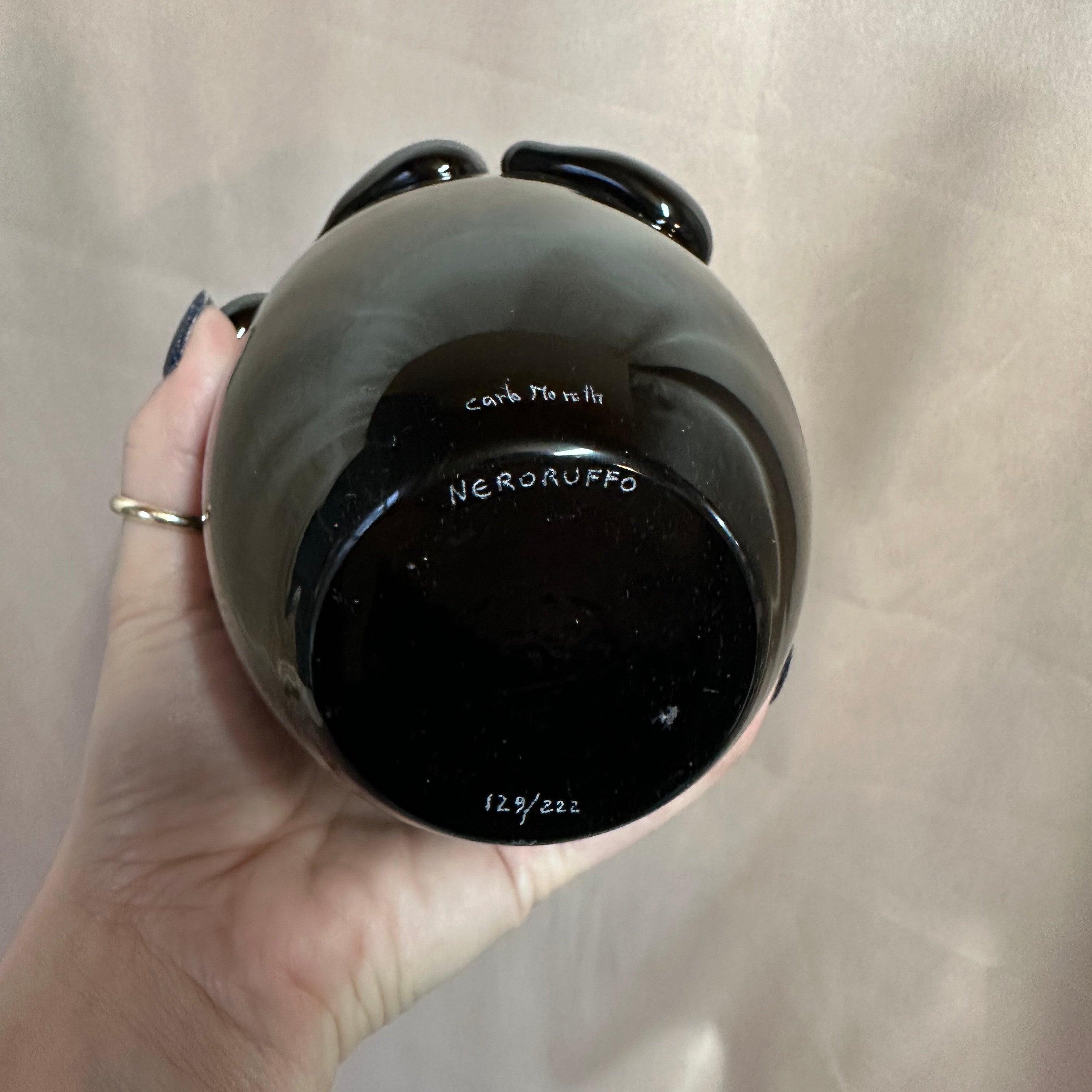 2007 Certified Carlo Moretti Nero Ruffo Murano Glass Vase Limited Edition 129/222