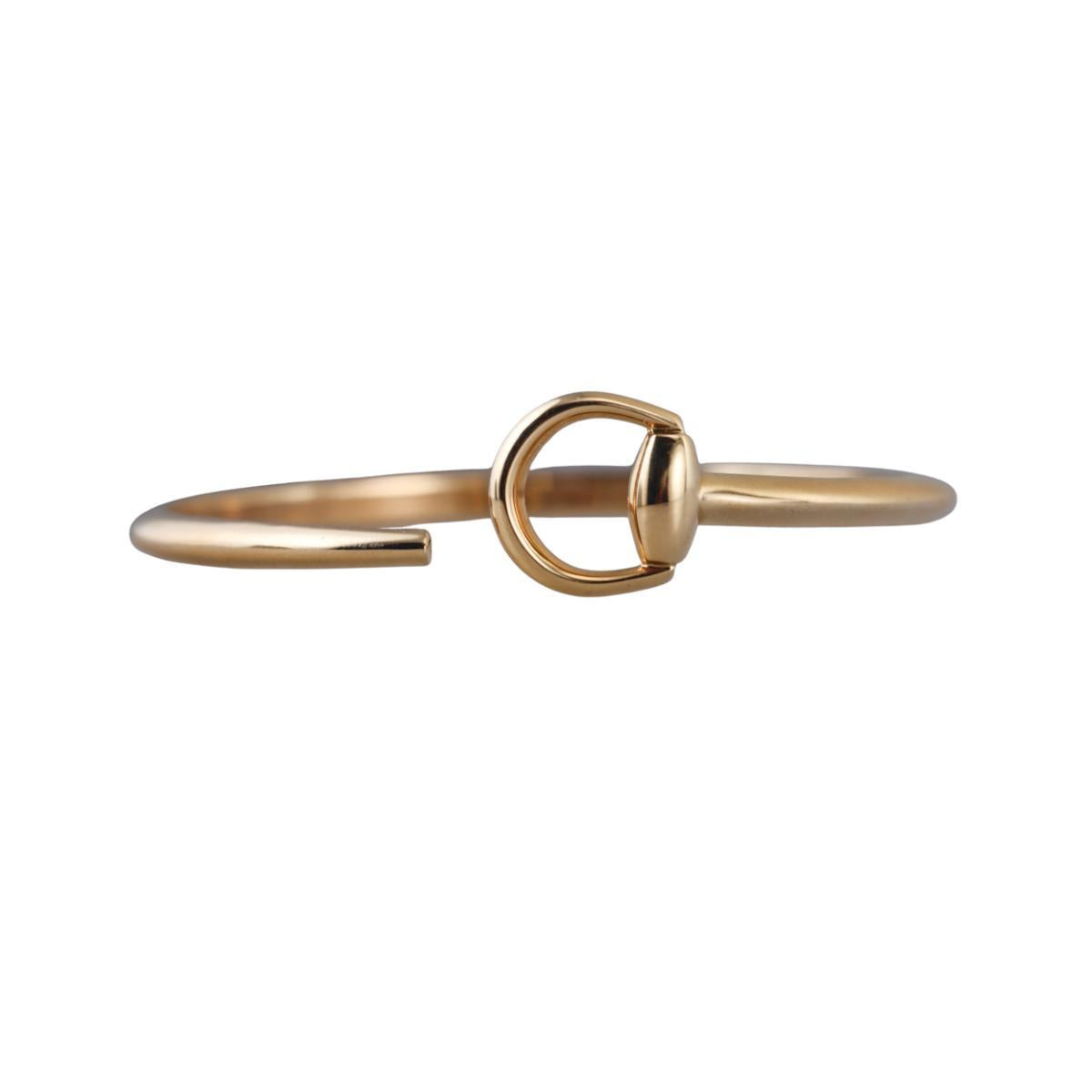 Gucci Horsebit 18k Bangle Bracelet Size 16