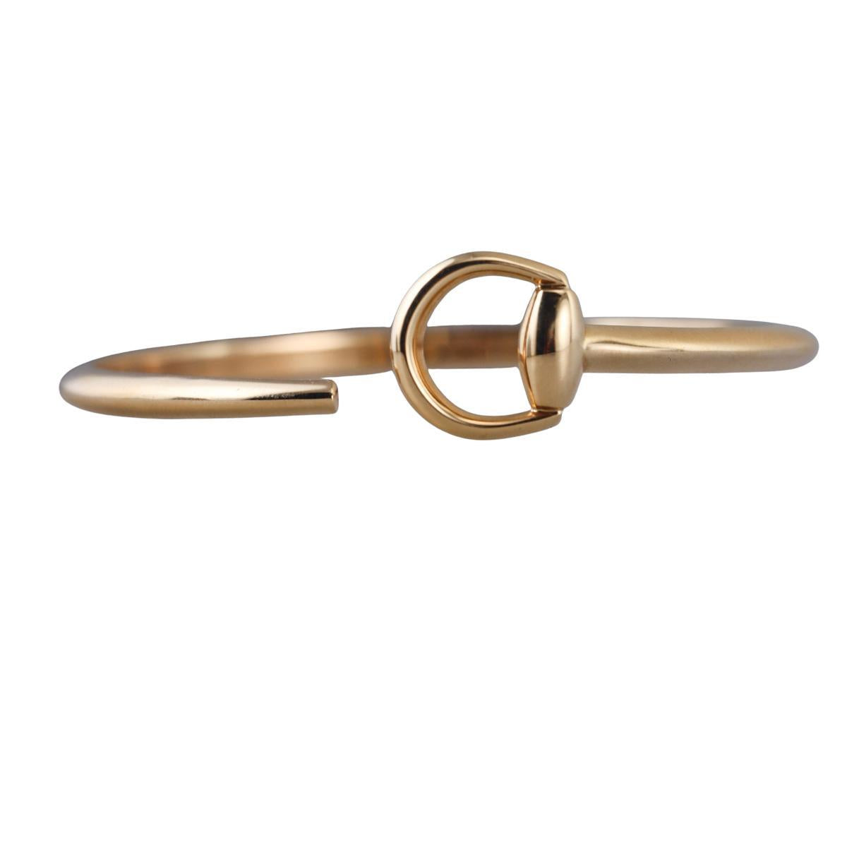 Gucci Horsebit 18k Bangle Bracelet Size 16