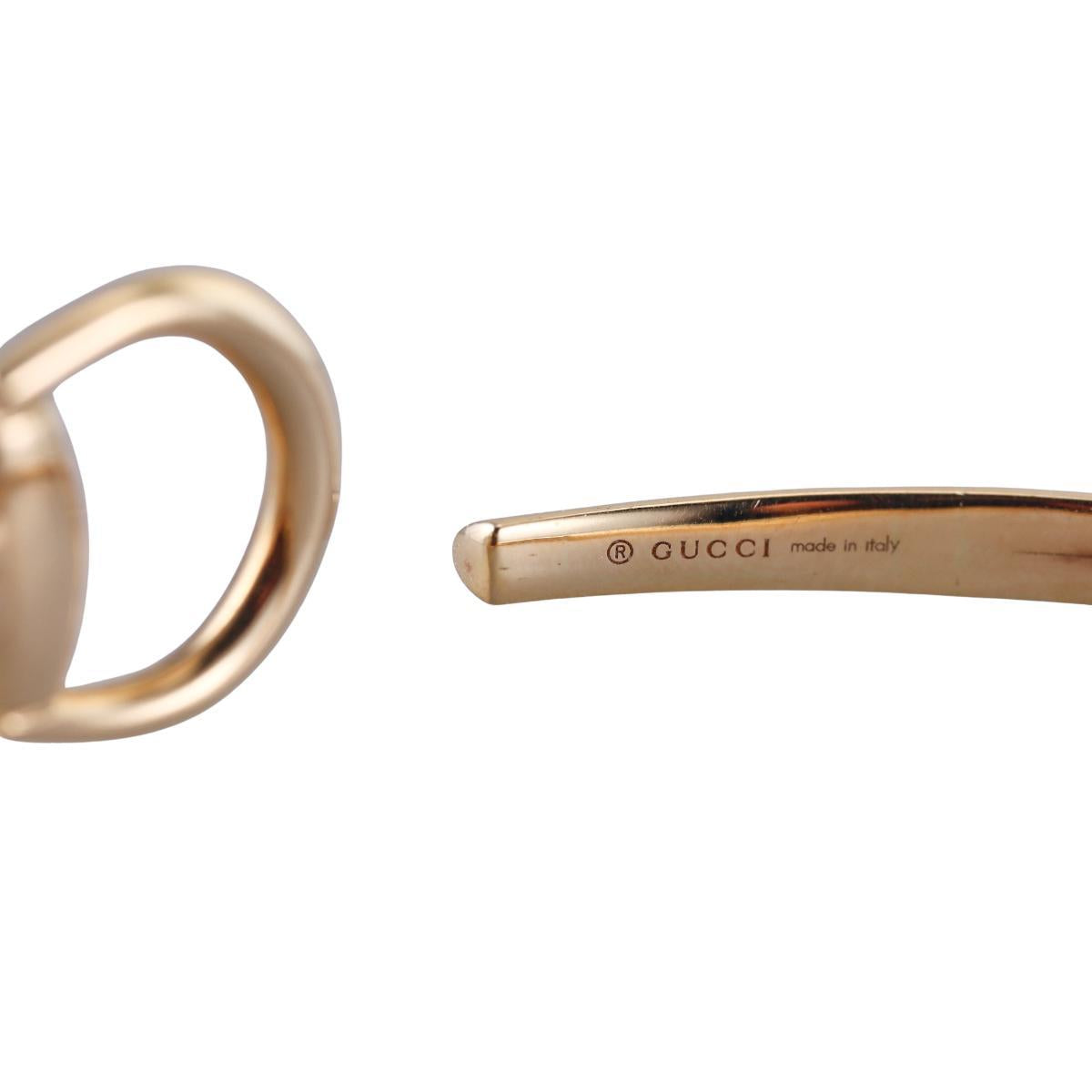 Gucci Horsebit 18k Bangle Bracelet Size 16