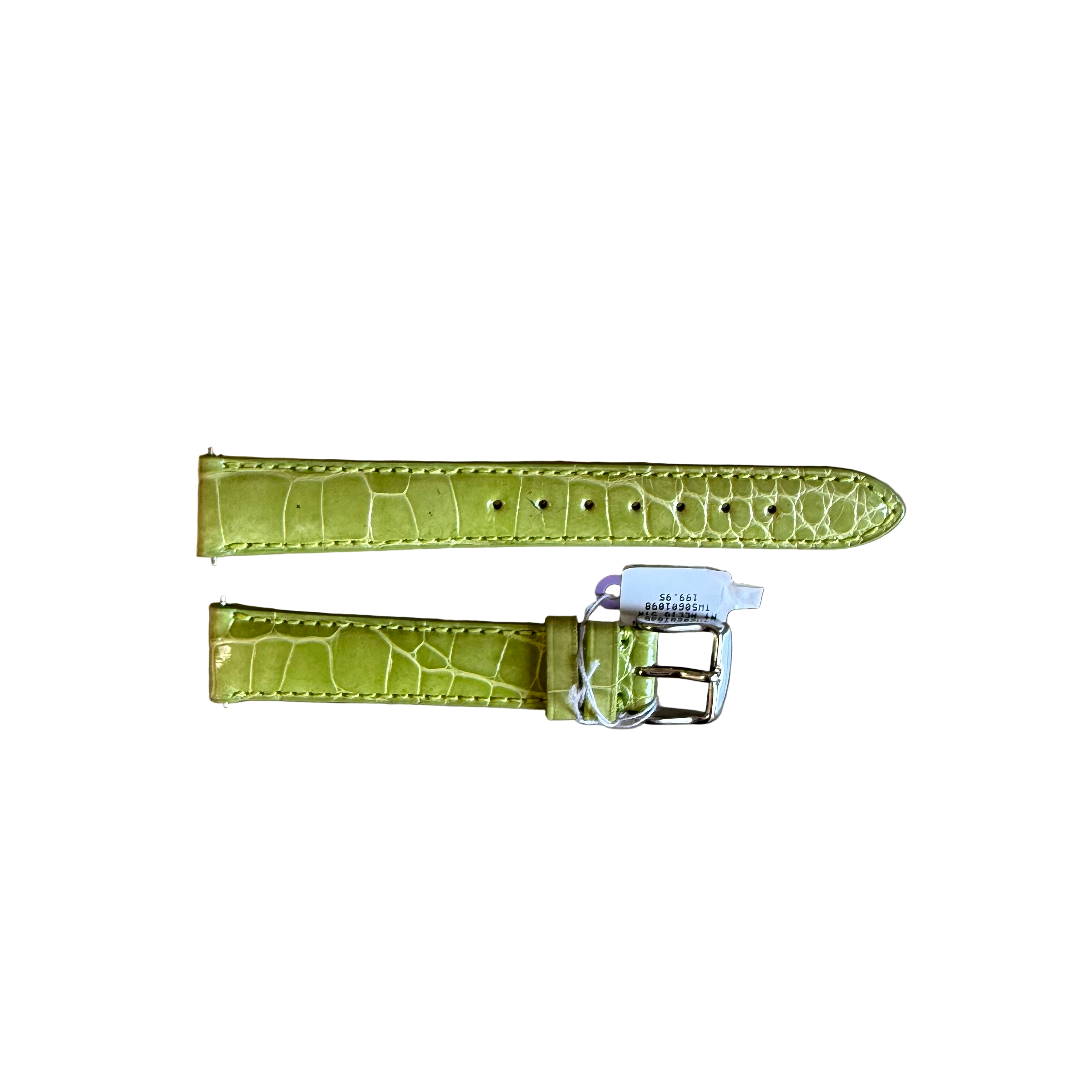 Genuine Alligator Green Watch Strap Band 16mm Padded & Stitched w Buckle