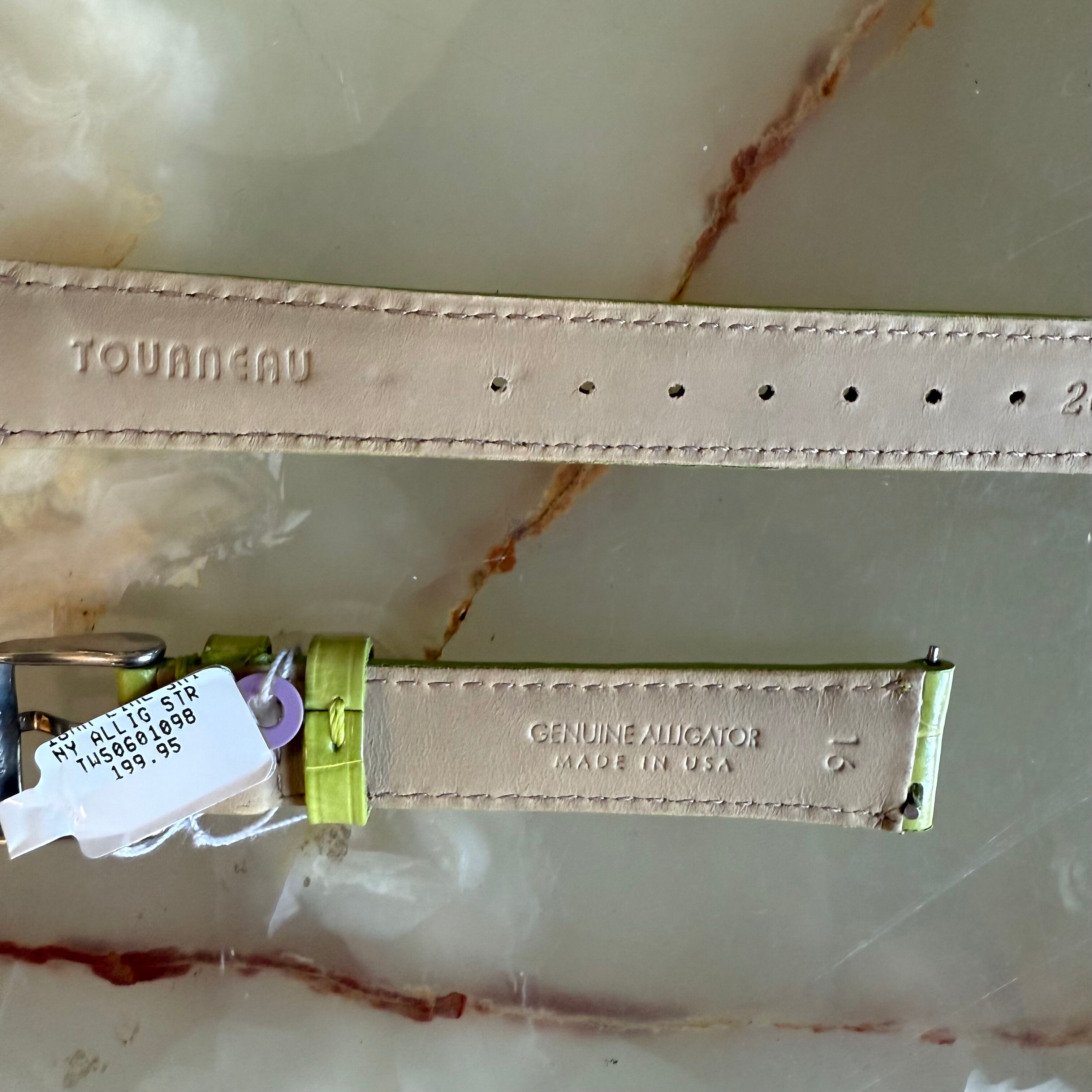 Genuine Alligator Green Watch Strap Band 16mm Padded & Stitched w Buckle