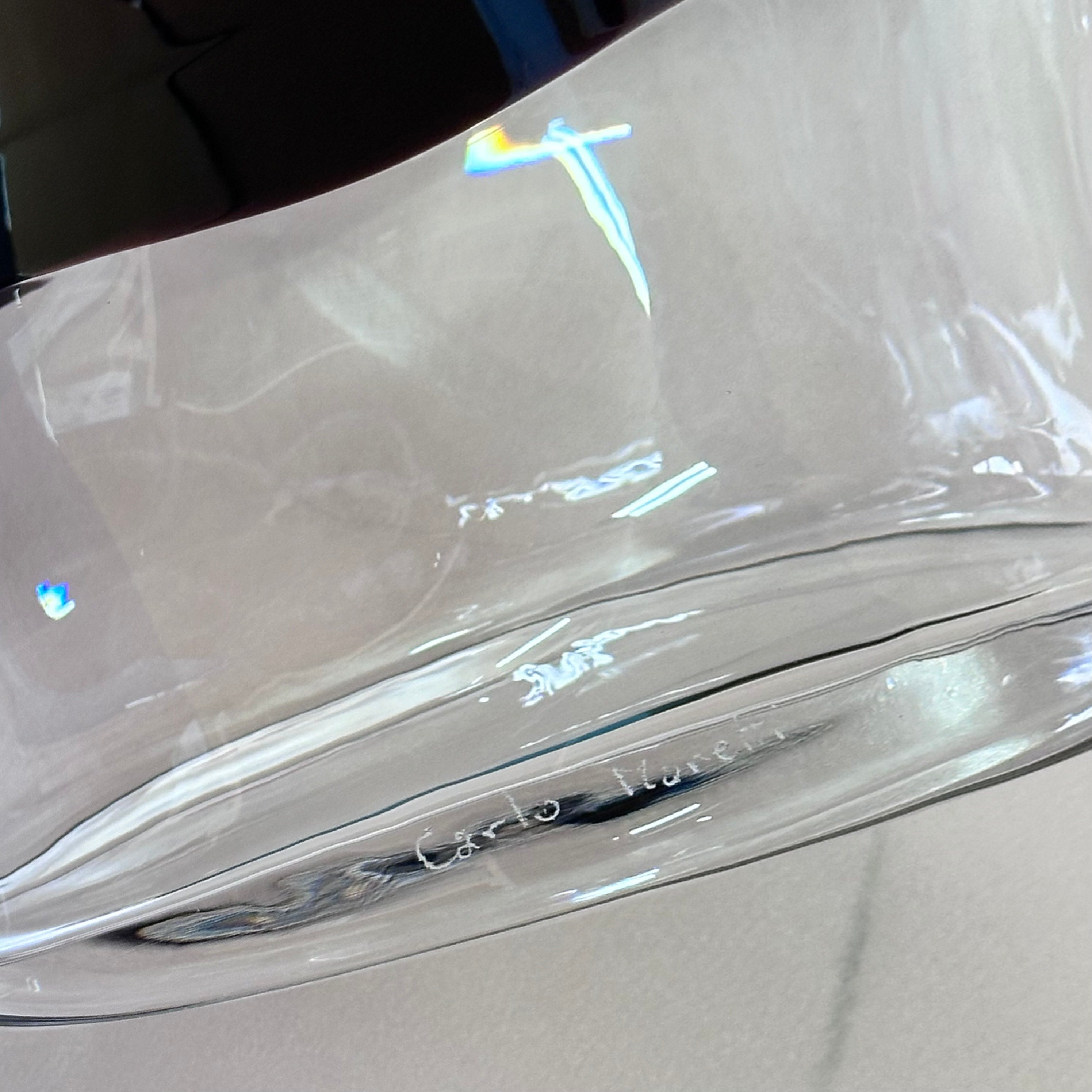 Carlo Moretti Red and Black Waves Ovale Vase