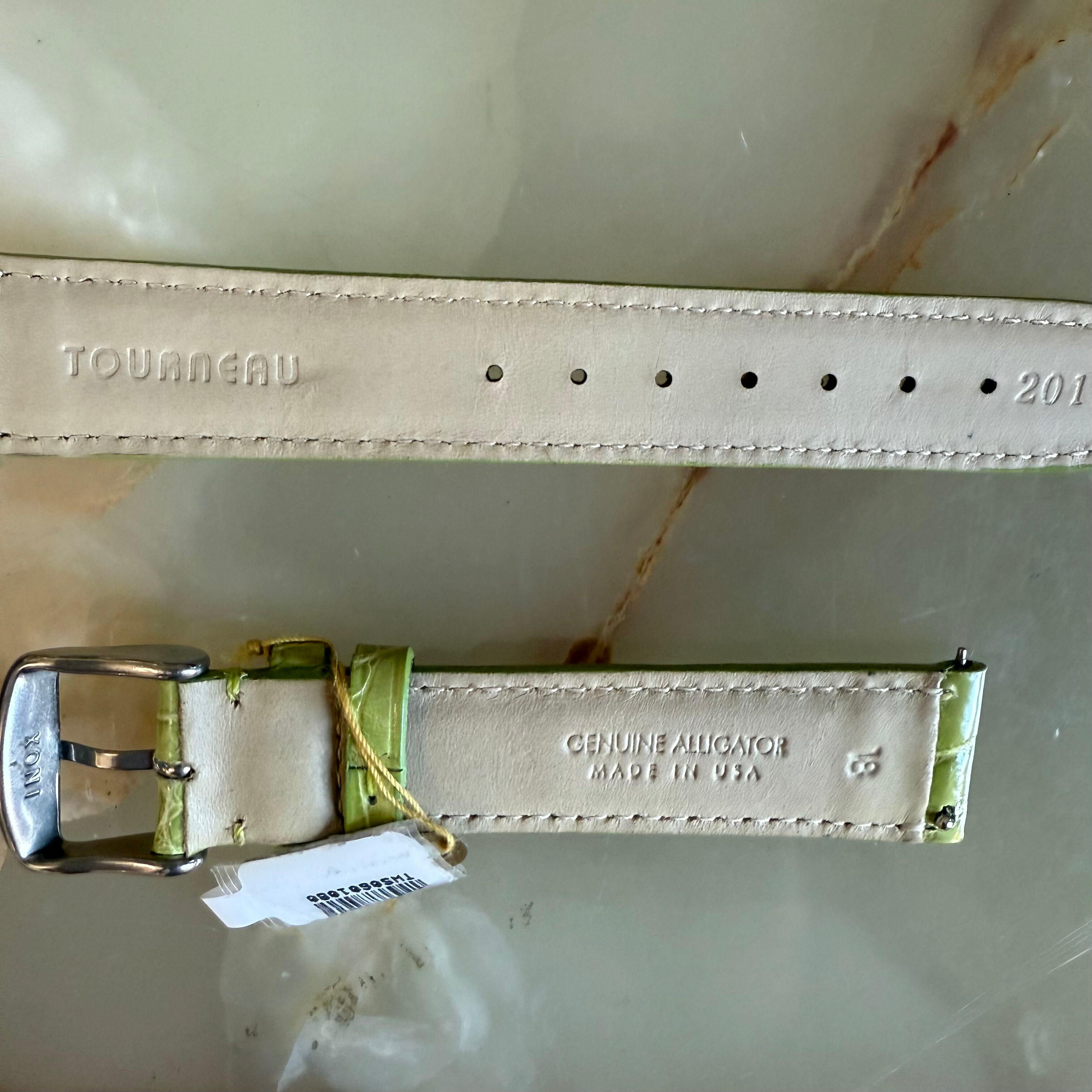 Genuine Alligator Green Watch Strap Band 18mm Padded & Stitched w Buckle