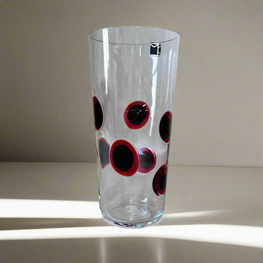 Carlo Moretti Red Bora Hand Blown Murano Glass Vase