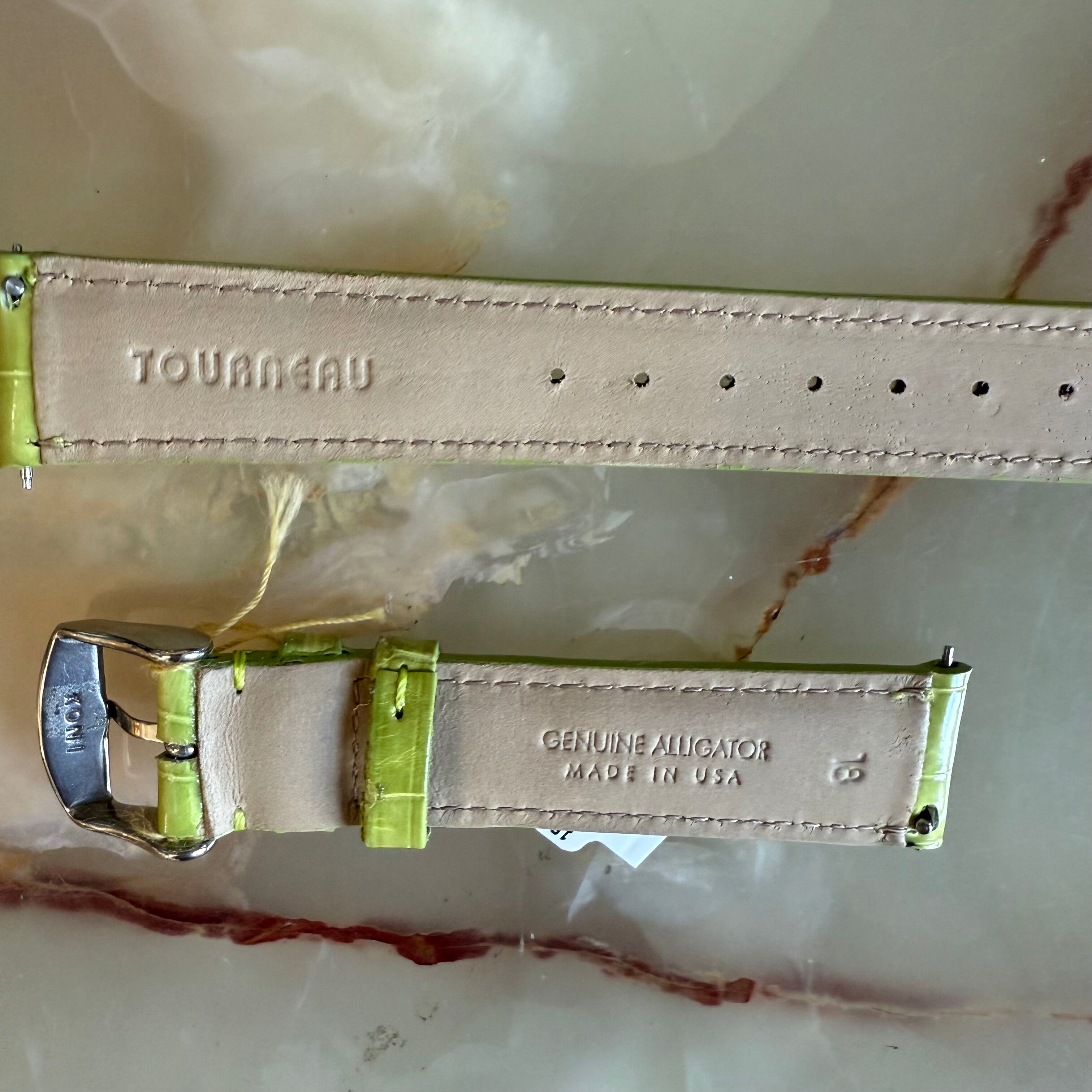 Genuine Alligator Green Watch Strap Band 18mm Padded & Stitched w Buckle