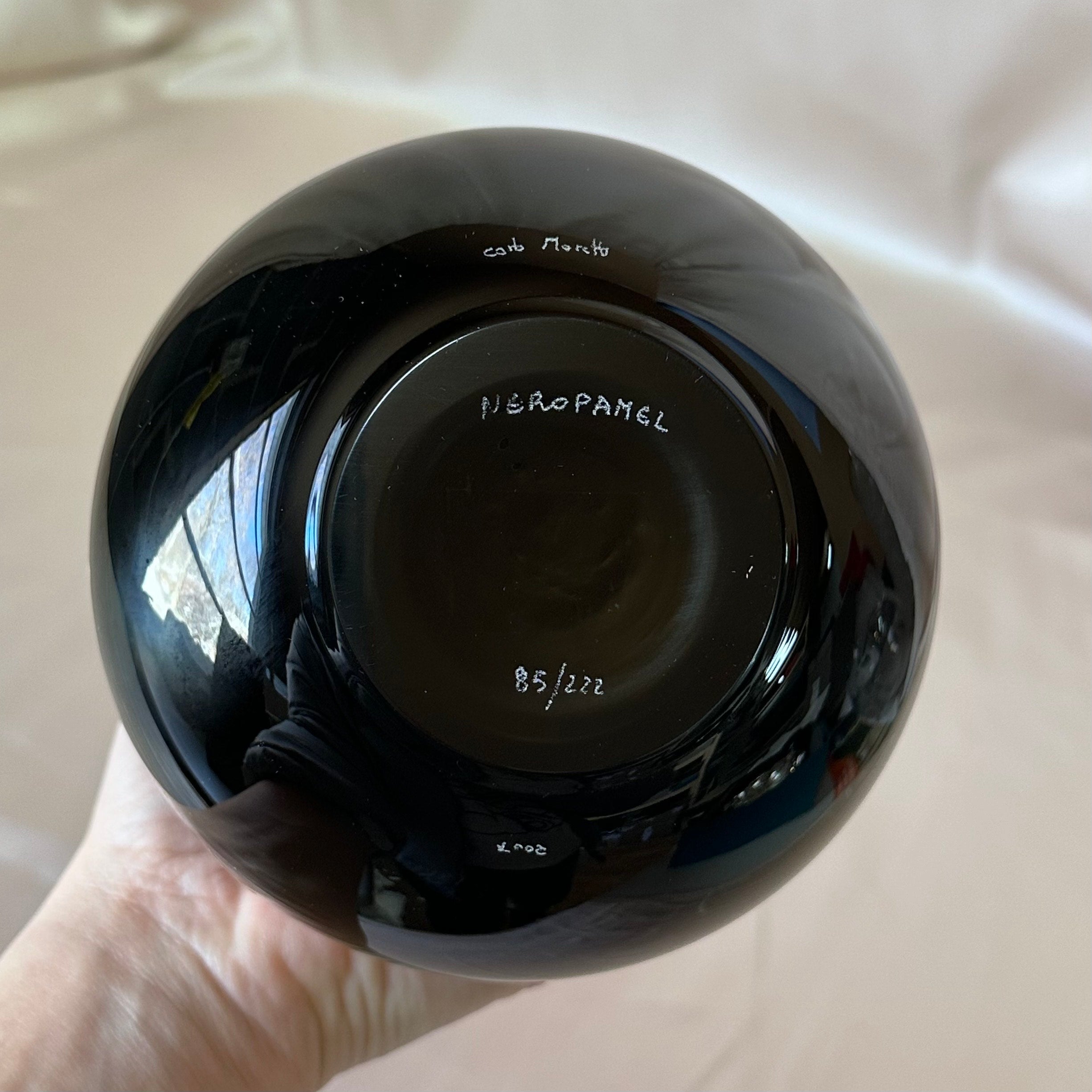Carlo Moretti Murano Glass Neropamel Vase 85/222 2007