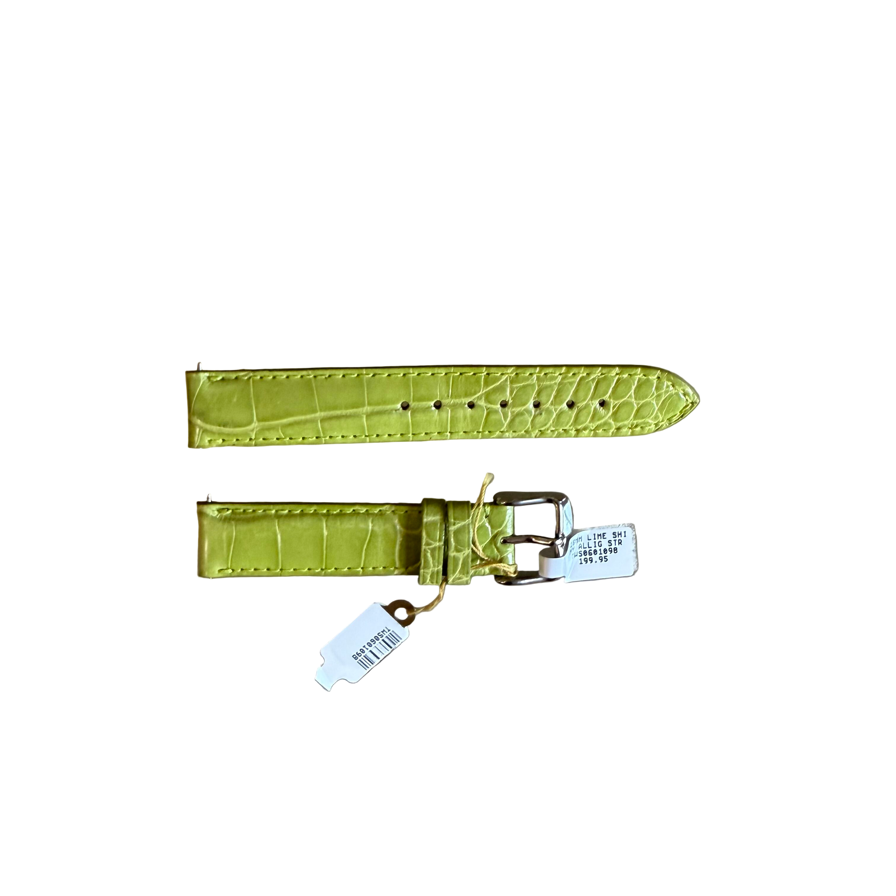 Genuine Alligator Green Watch Strap Band 16mm Padded & Stitched w Buckle