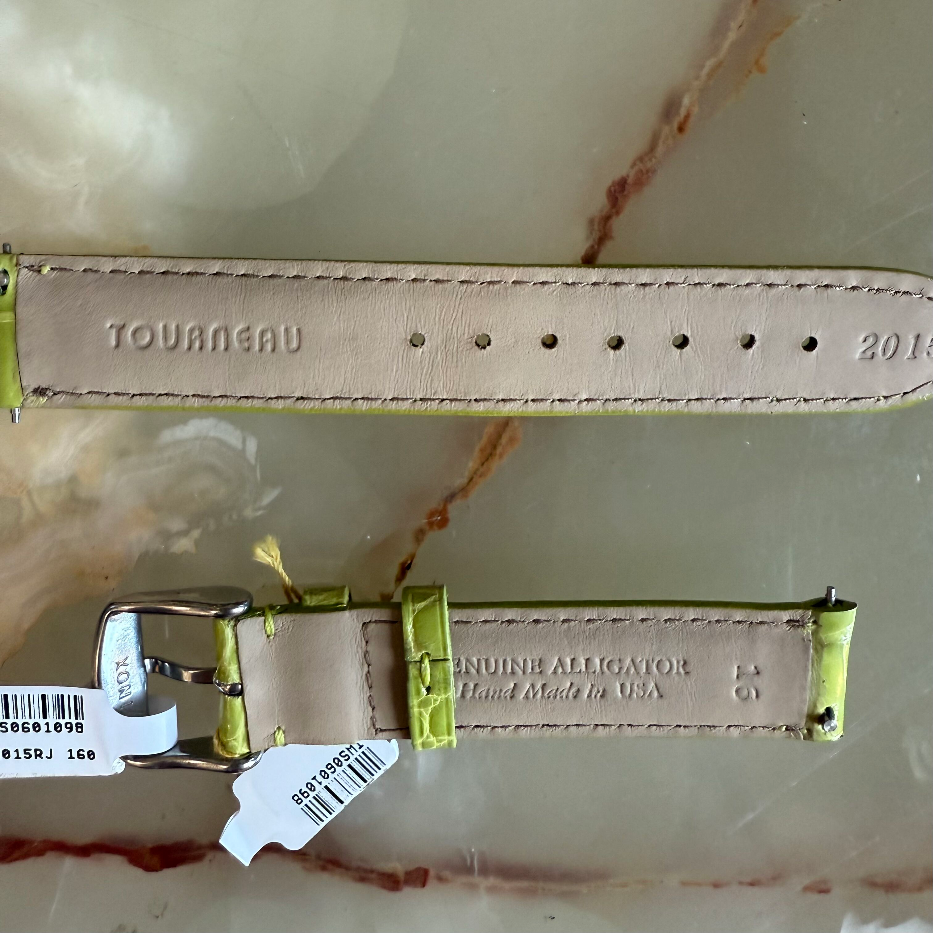 Genuine Alligator Green Watch Strap Band 16mm Padded & Stitched w Buckle