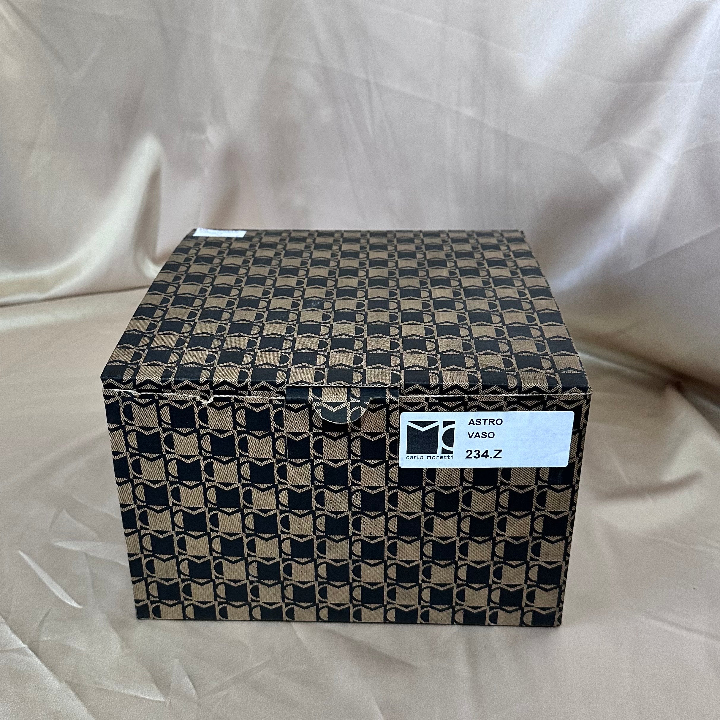 Carlo Moretti Hand Blown Murano Glass White Dot Vase