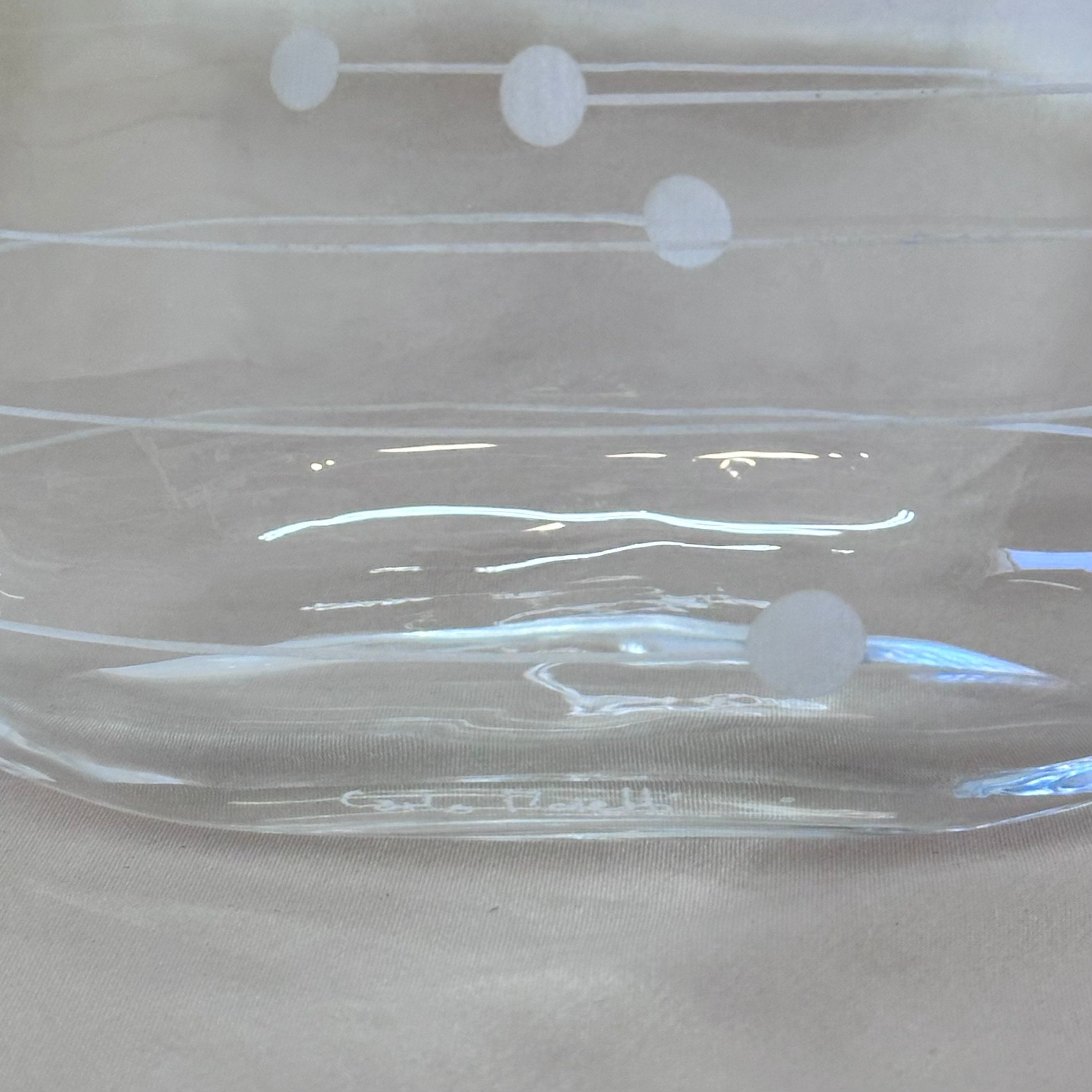 Carlo Moretti Hand Blown Murano Glass White Dot Vase