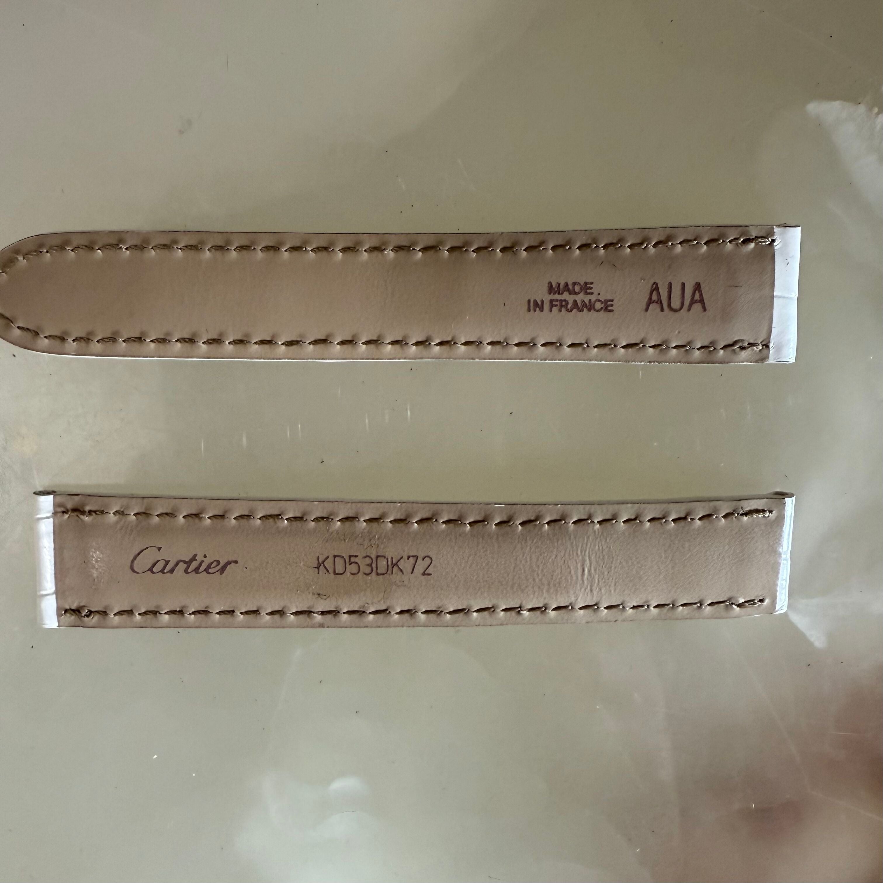 Authentic Cartier White Alligator Watch Strap Band 15mm KD53DK72