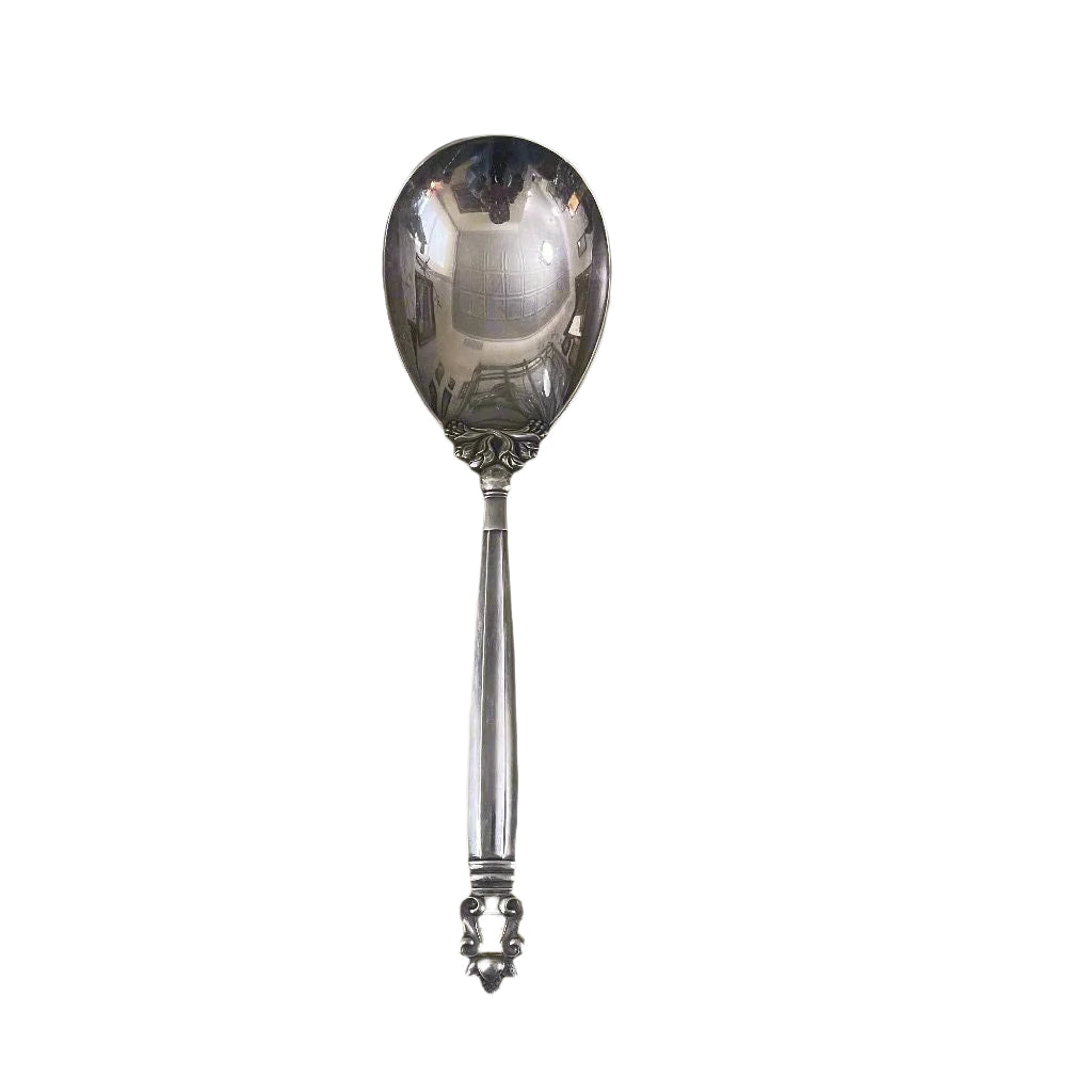 Georg Jensen Acorn Sterling Serving Spoon