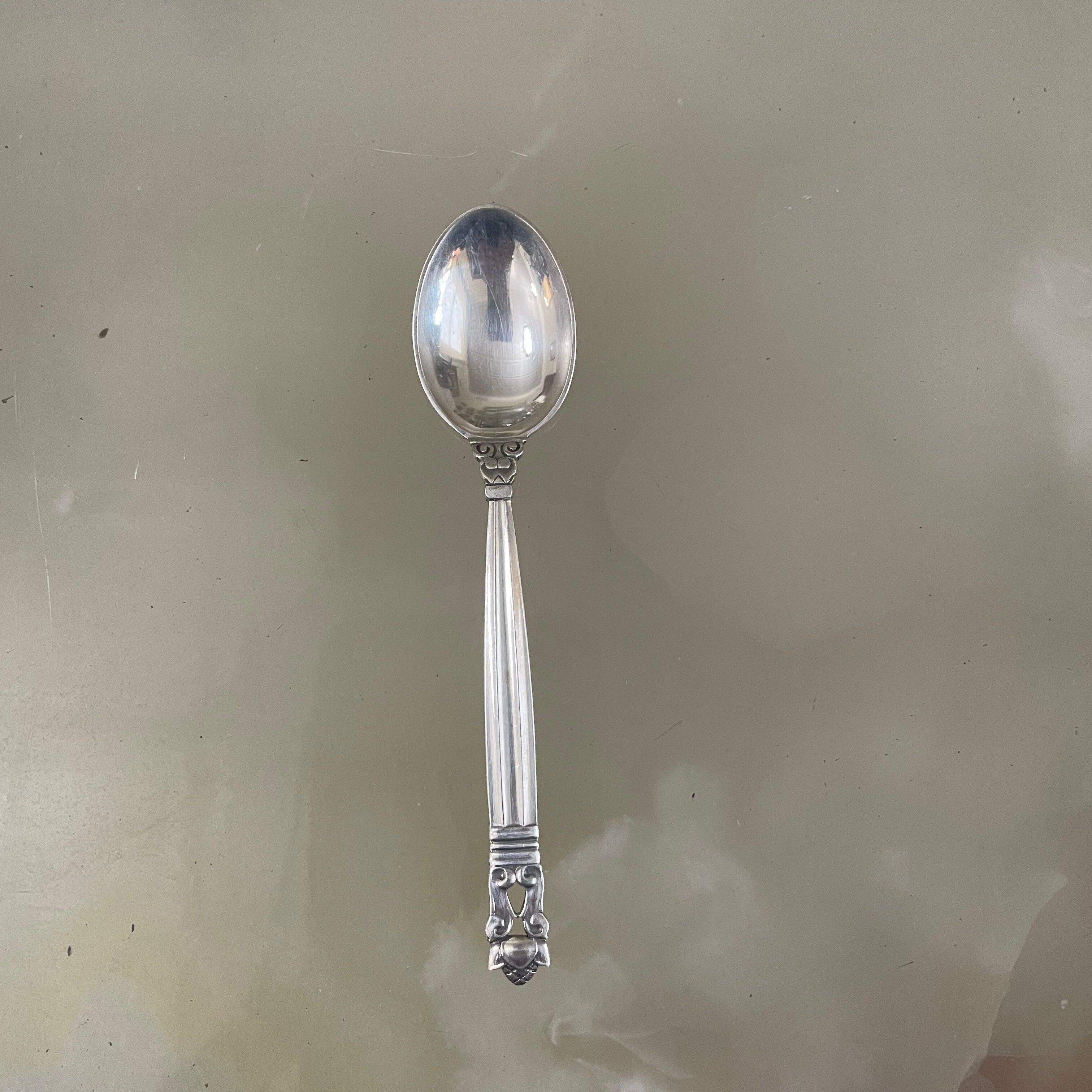 Georg Jensen Acorn Sterling Demitasse Spoon Set of 4