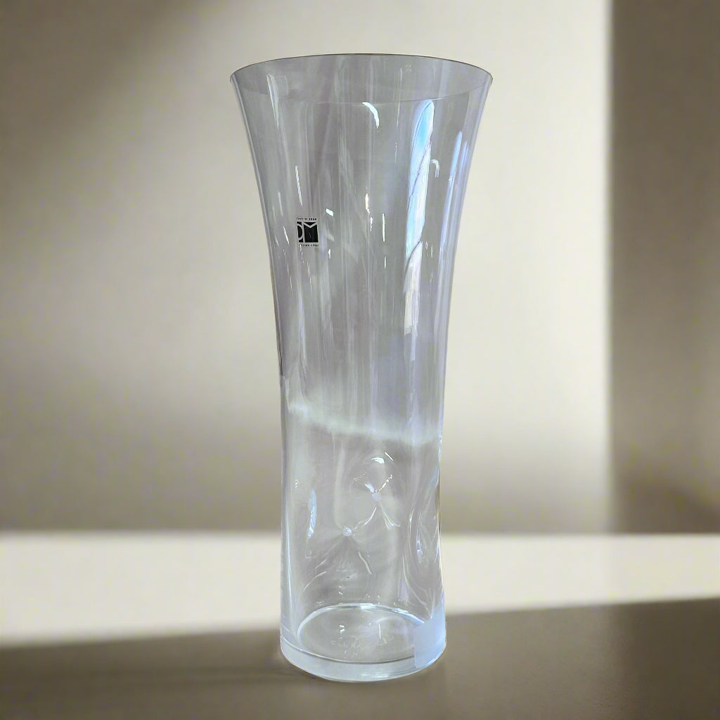 Carlo Moretti Hand Blown Murano Glass Clear Vase