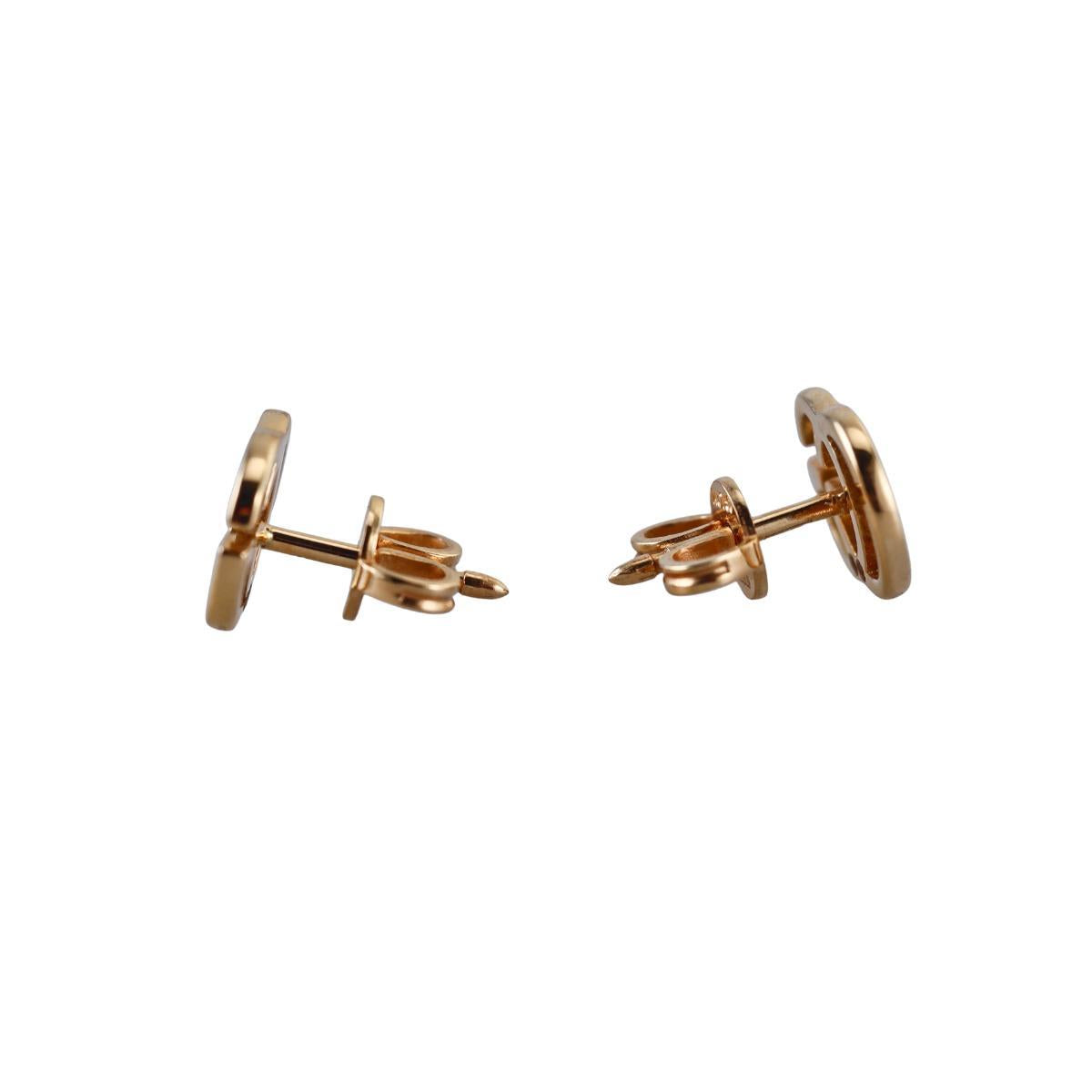 Gucci GG Running 18K Gold Stud Earrings