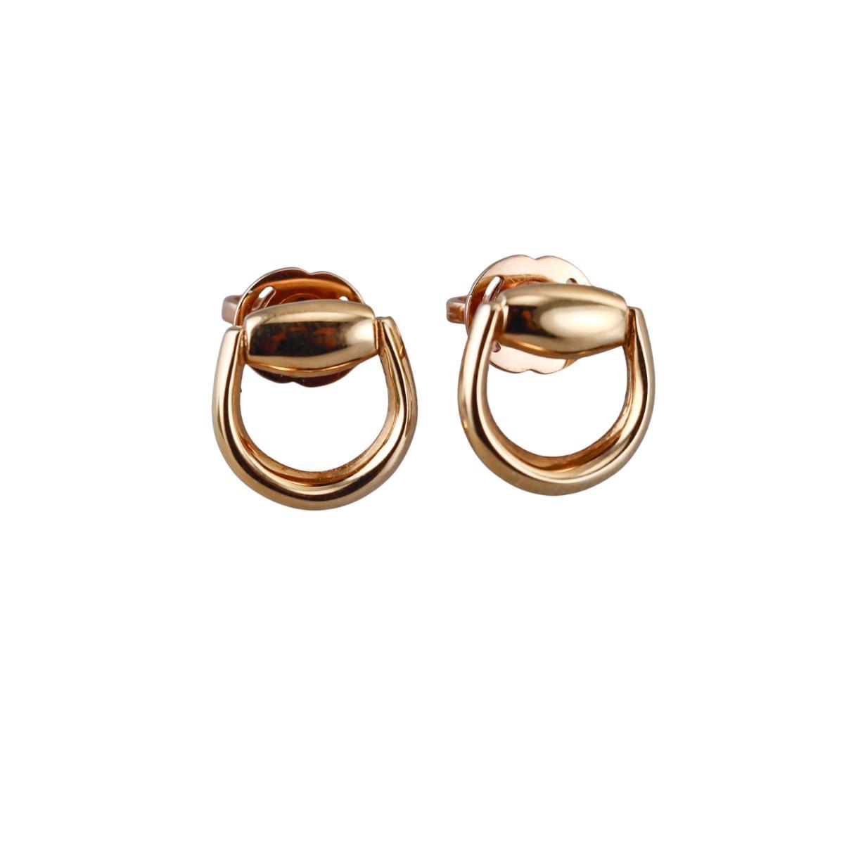 Gucci Horsebit 18K Gold Stud Earrings
