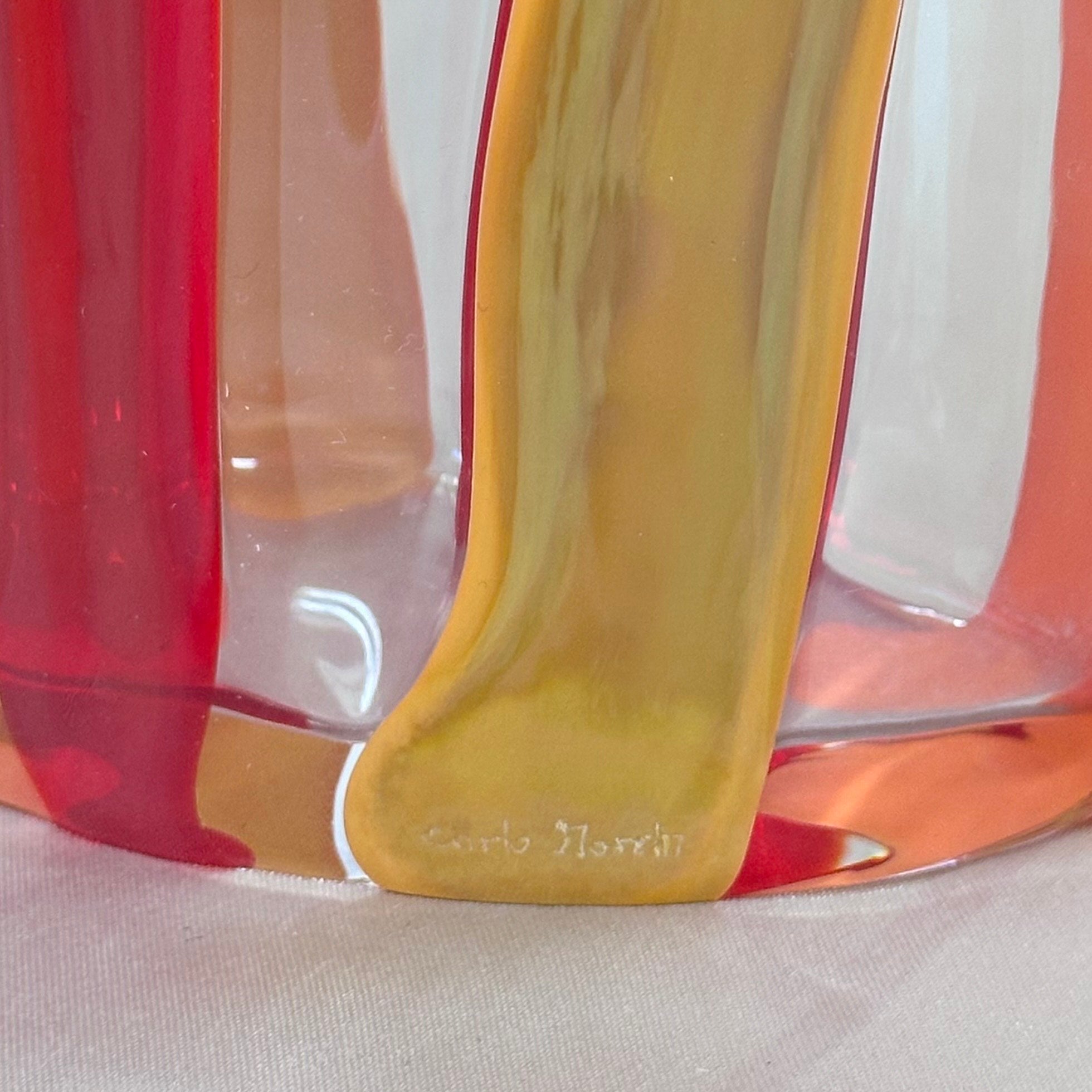 2006 Certified Carlo Moretti Hand Blown Murano Glass Calim Vase 86/333