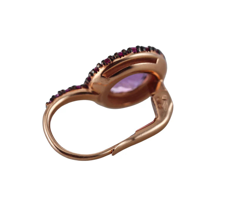 Mimi Milano Happy Pink Sapphire Amethyst Gold Earrings