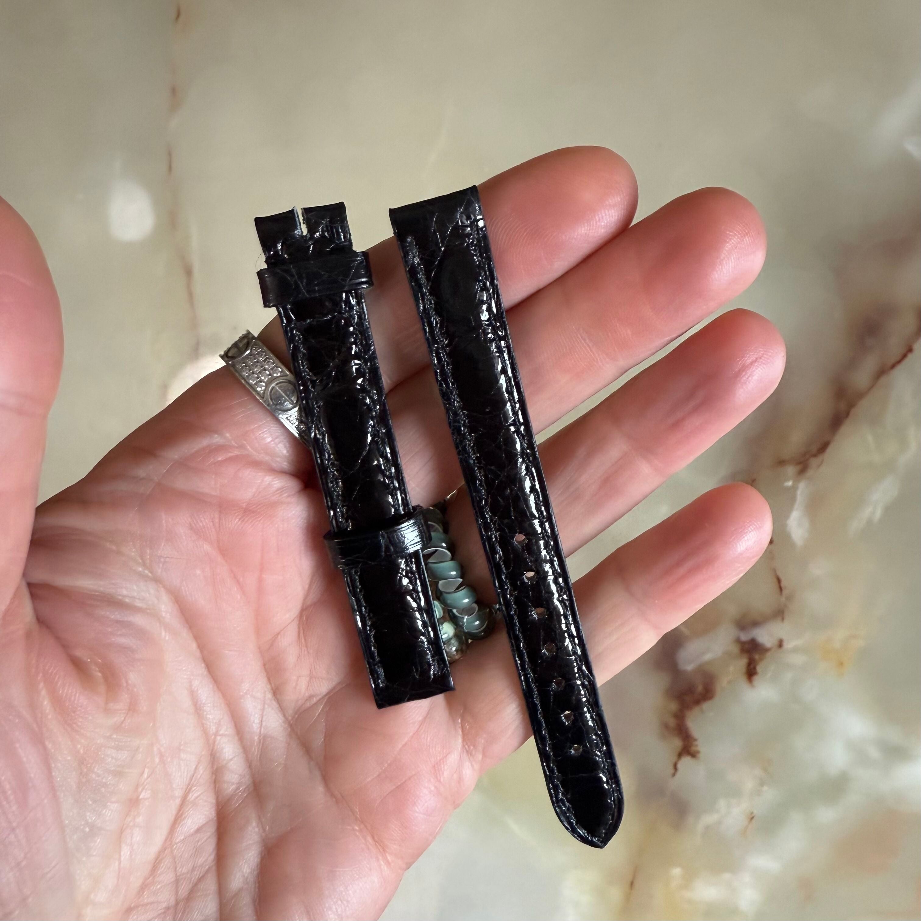 Authentic Cartier Black Alligator Watch Strap Band 13mm KD32AE33