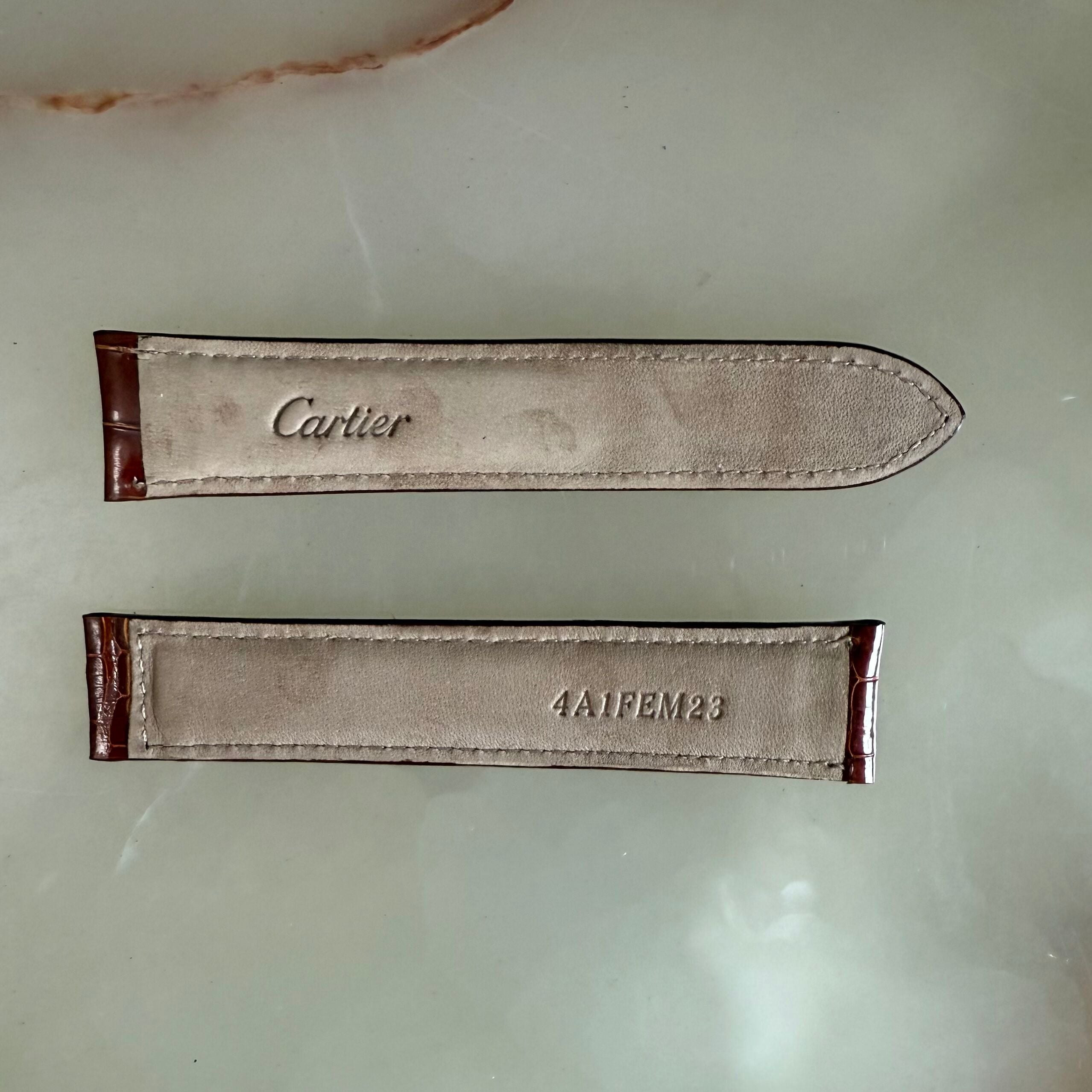 Authentic Cartier Brown Alligator Watch Strap Band 20mm 4A1FEM23
