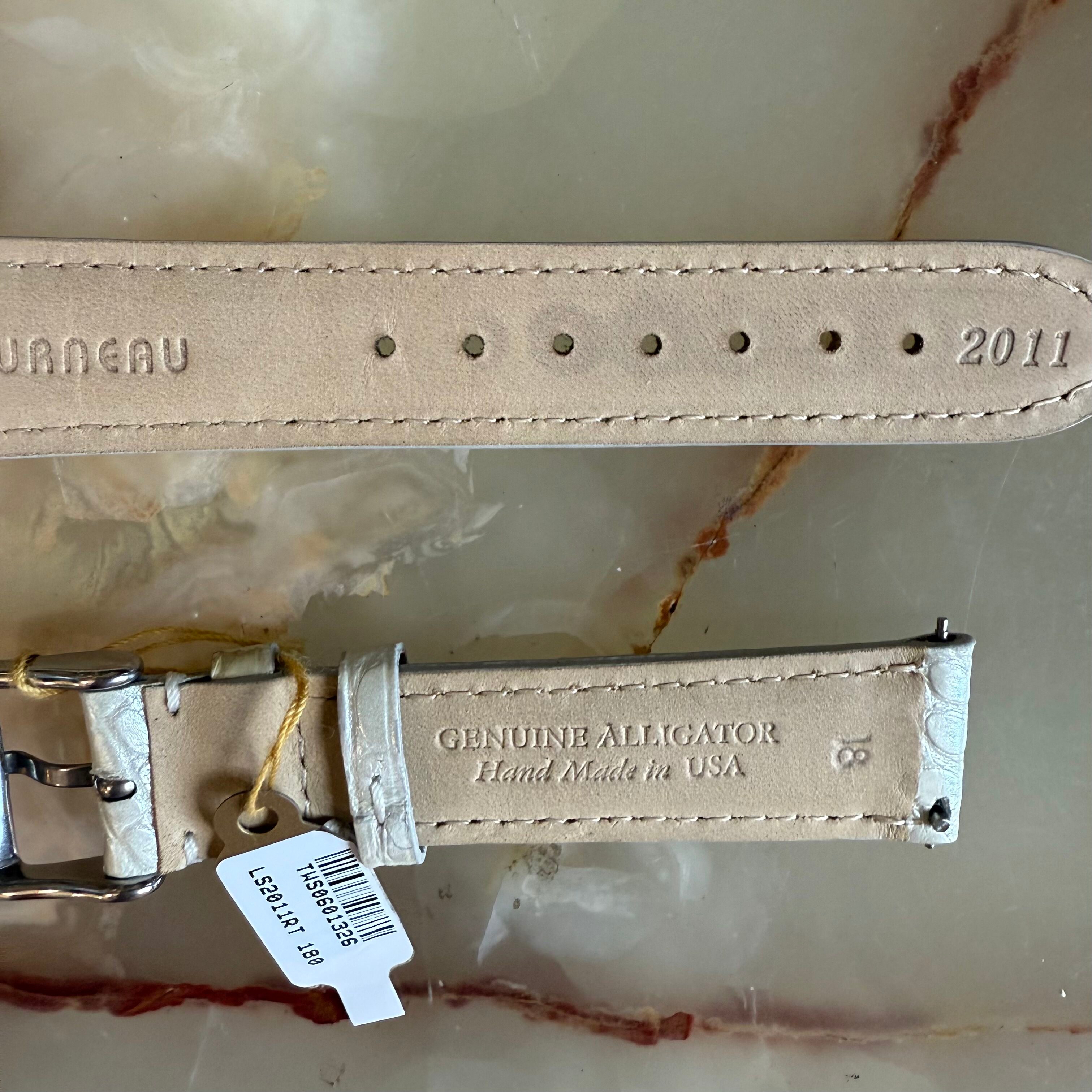 Genuine Alligator Pearly White Watch Strap Band 18mm Padded & Stitched w Buckle