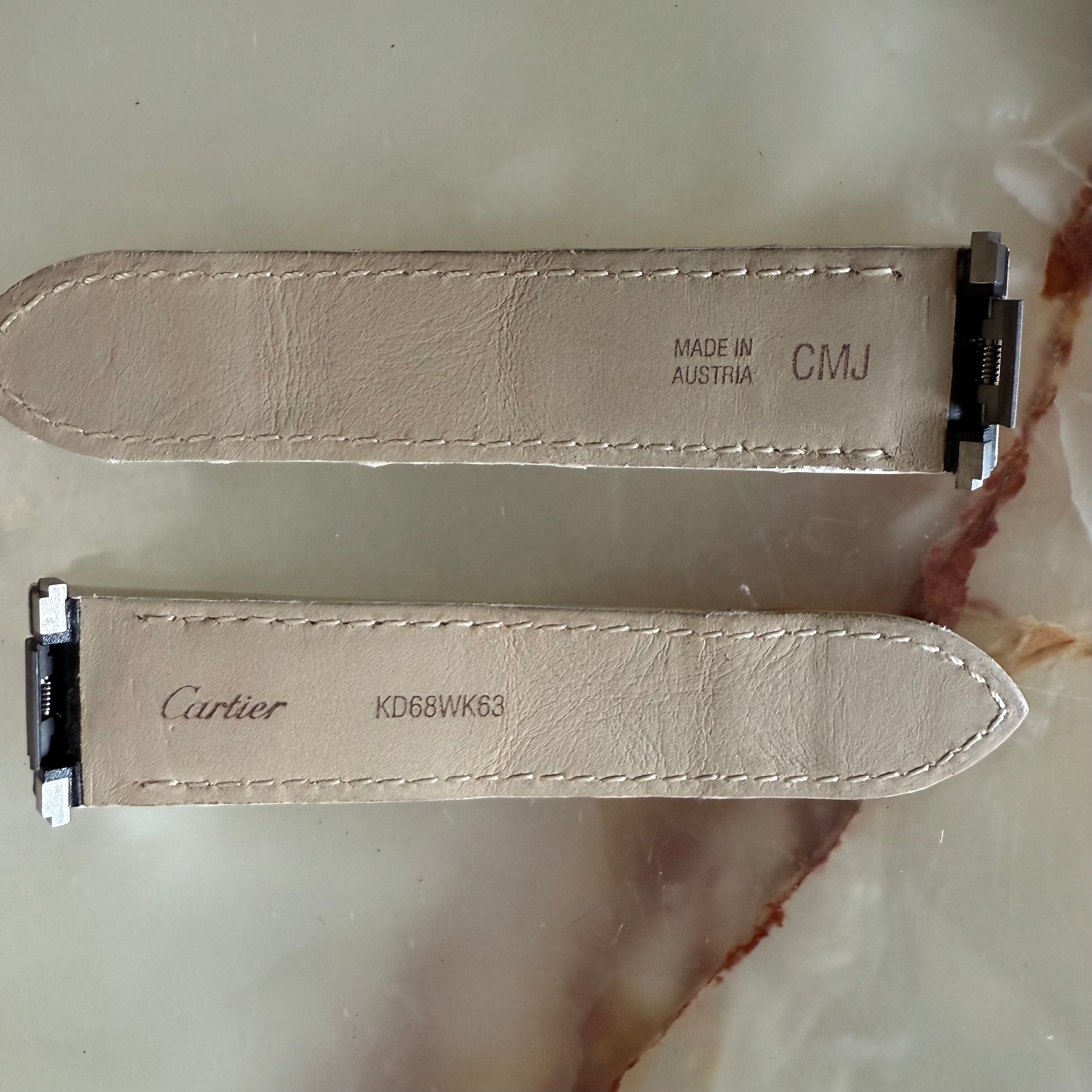 Authentic Cartier White Alligator Quick Release Watch Strap Band 19mm KD68WK63