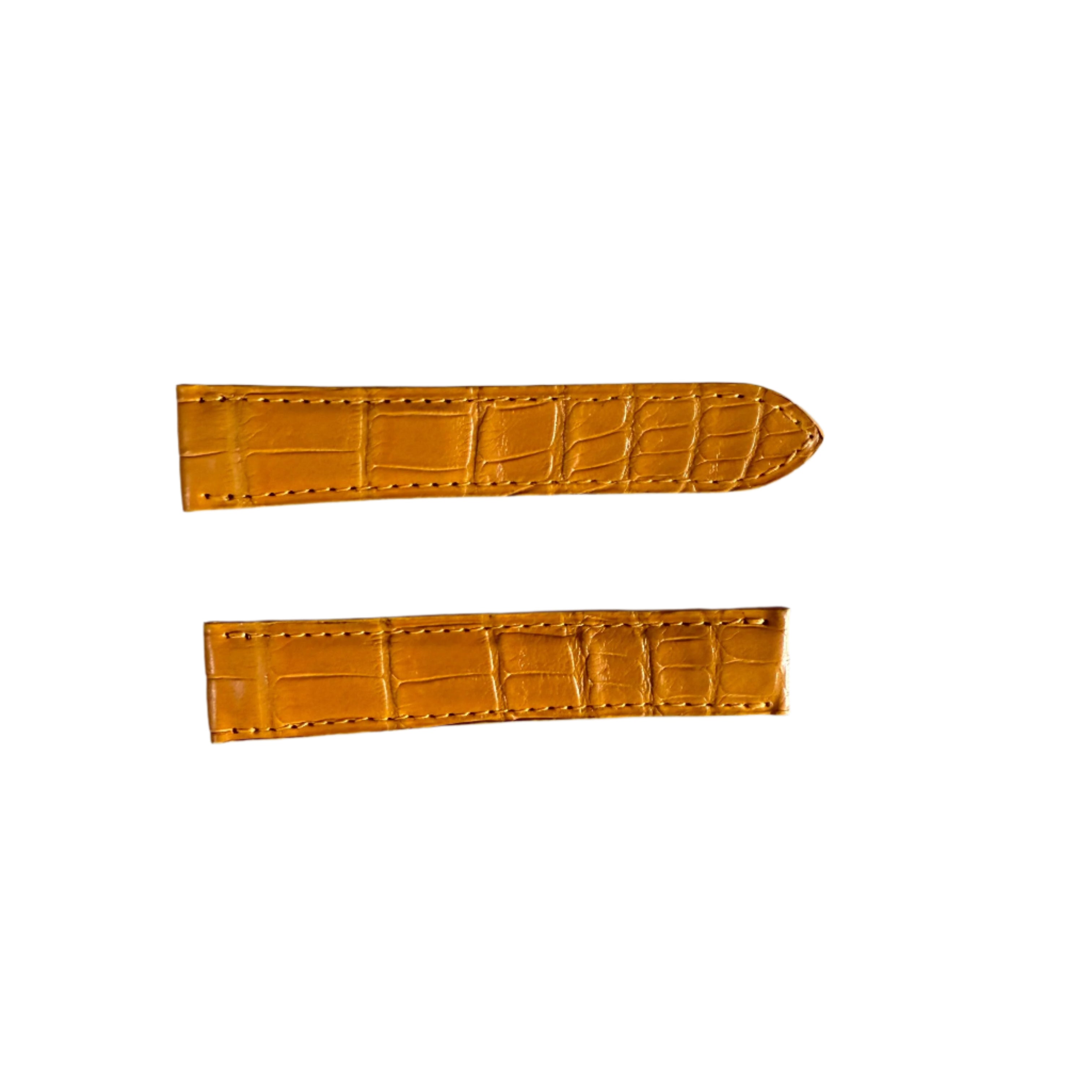 Authentic Cartier Yellow Alligator Watch Strap Band 17.5mm KD25DL32