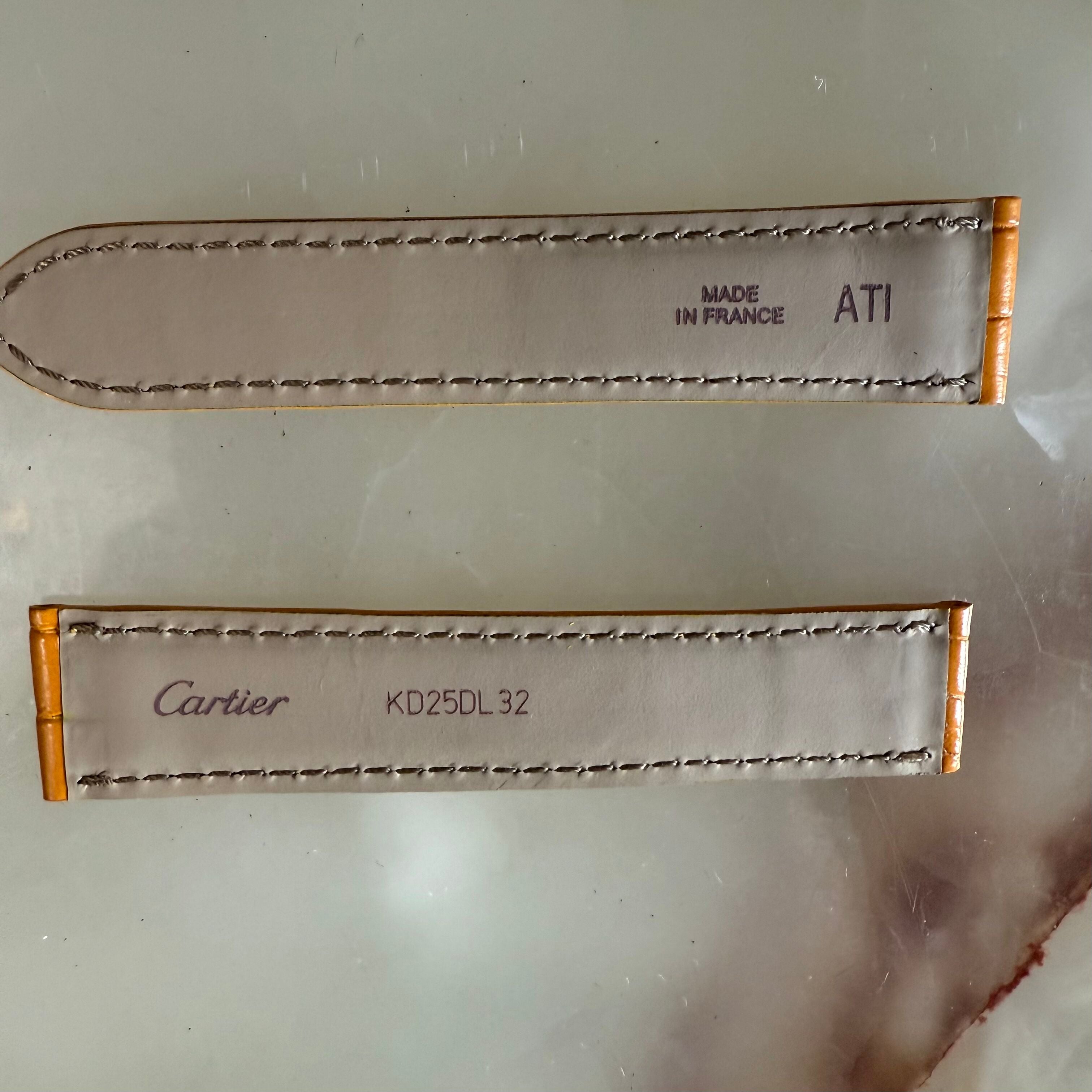 Authentic Cartier Yellow Alligator Watch Strap Band 17.5mm KD25DL32