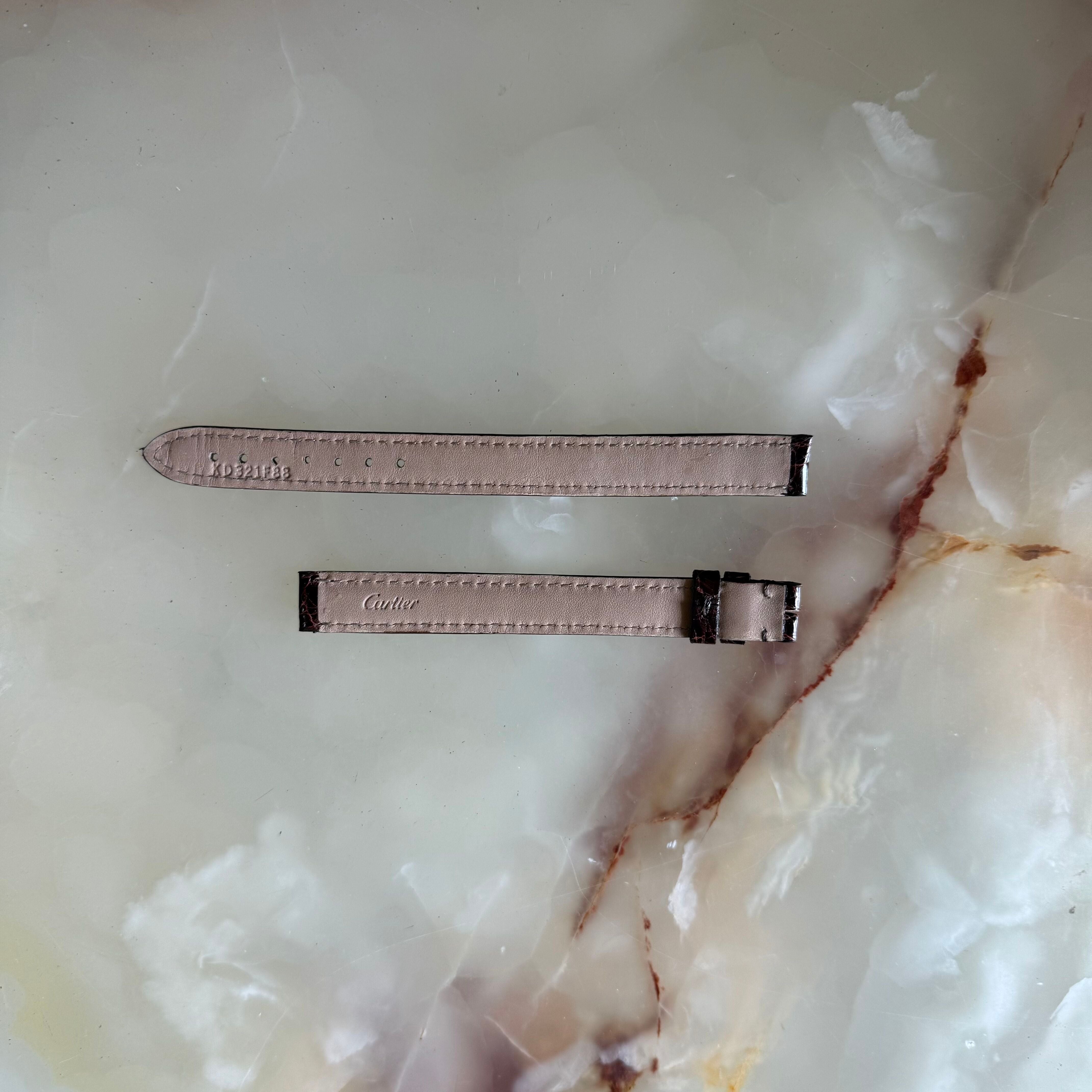 Authentic Cartier Brown Alligator Watch Strap Band 12mm KD321F88