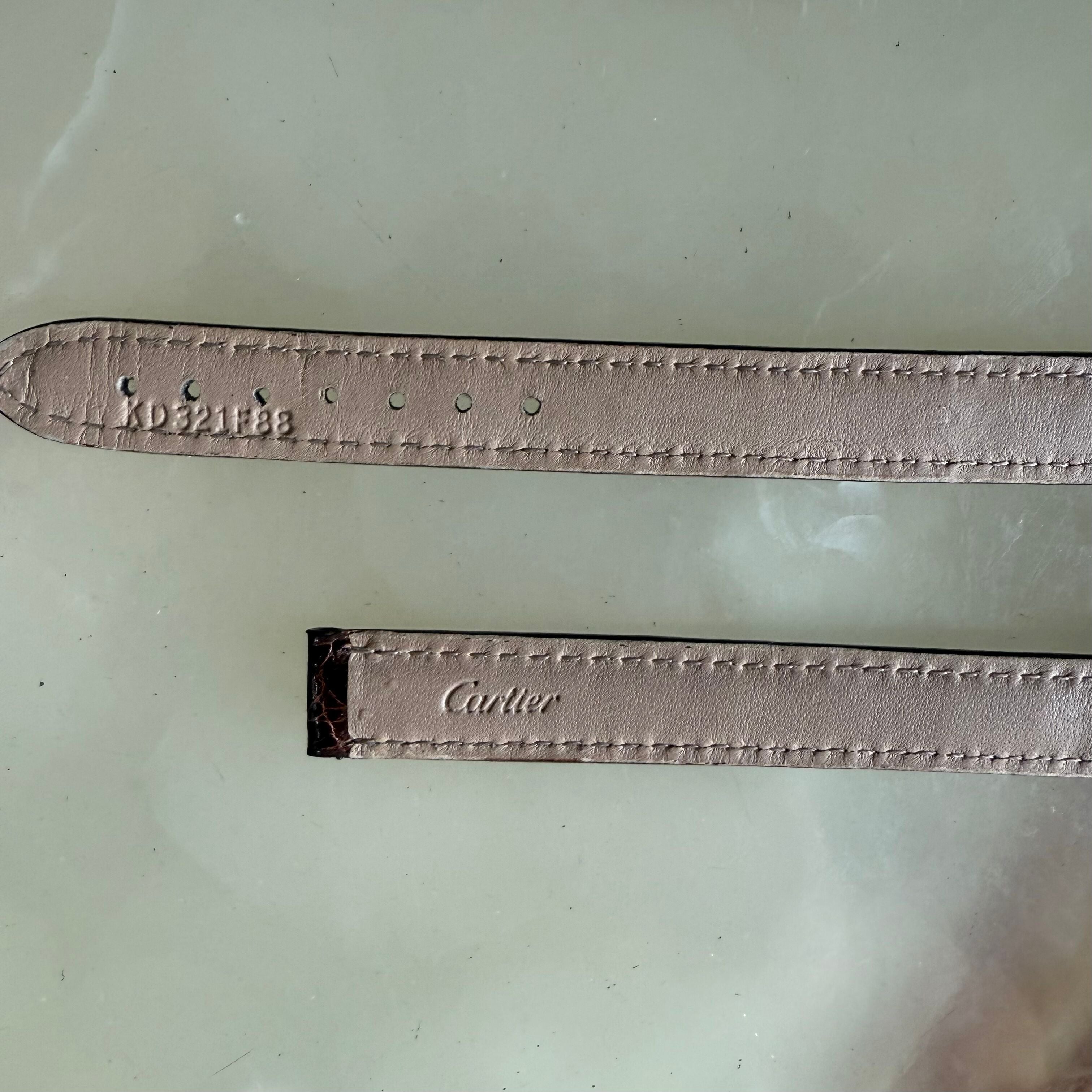 Authentic Cartier Brown Alligator Watch Strap Band 12mm KD321F88