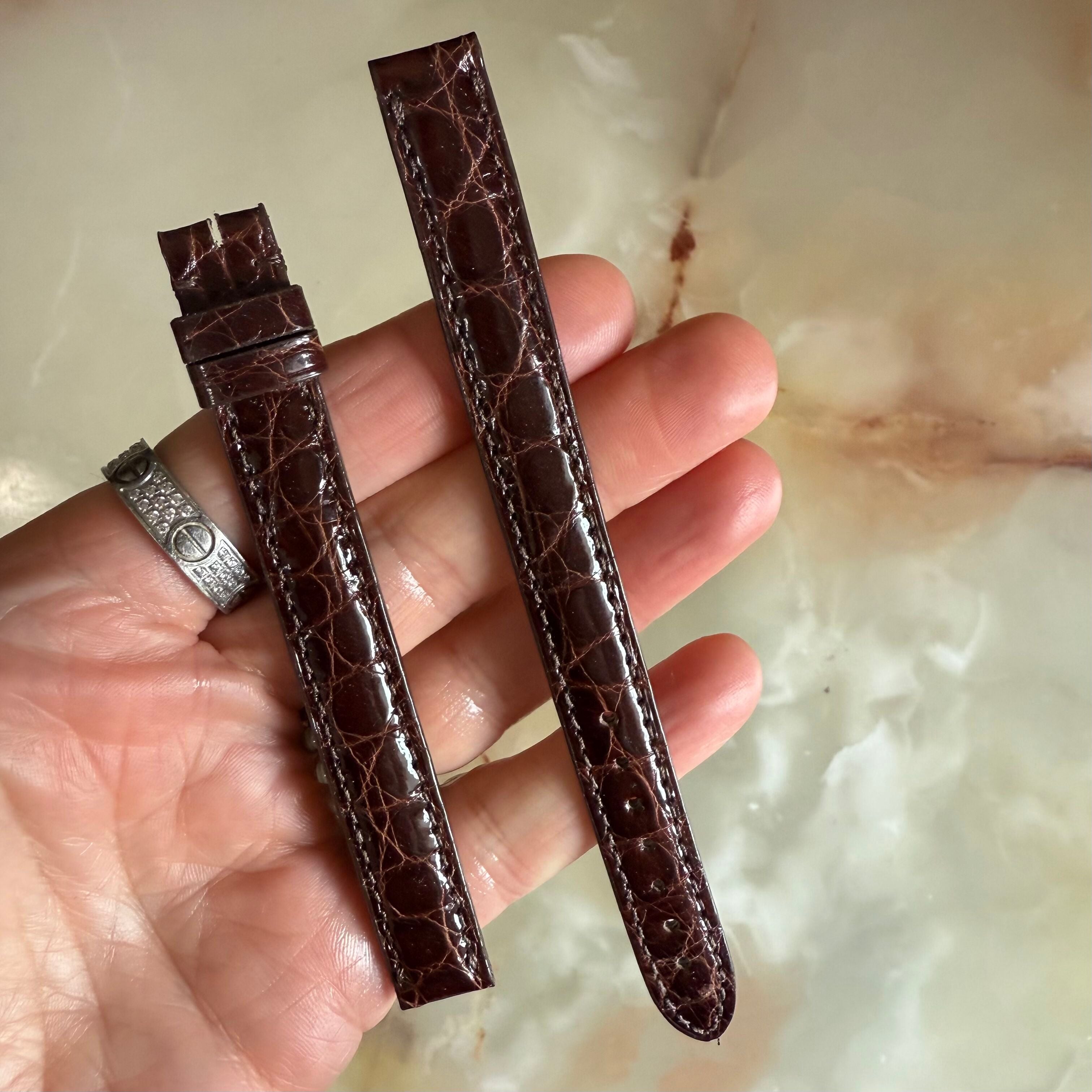 Authentic Cartier Brown Alligator Watch Strap Band 12mm KD321F88