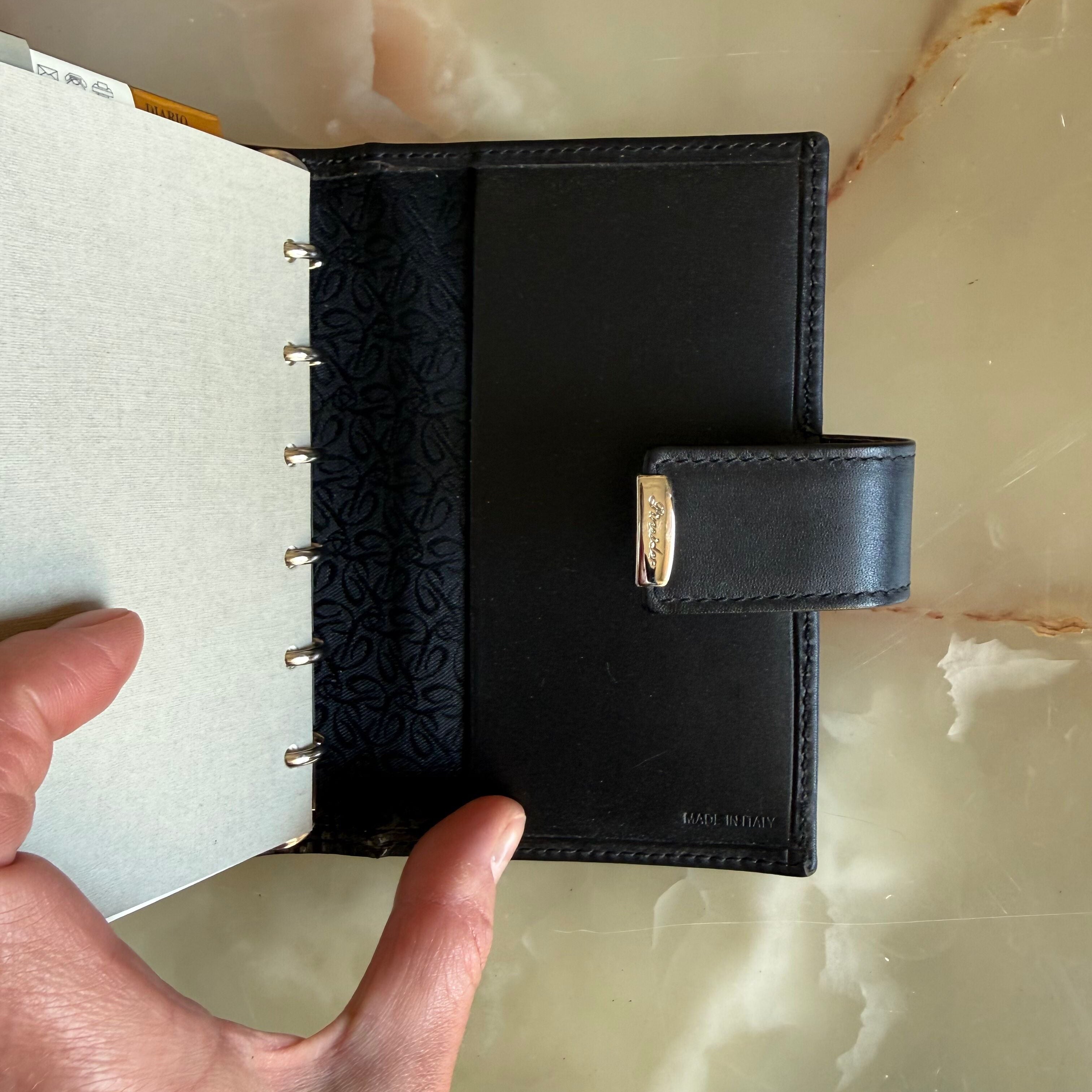 Pineider Black Leather Calf Organizer