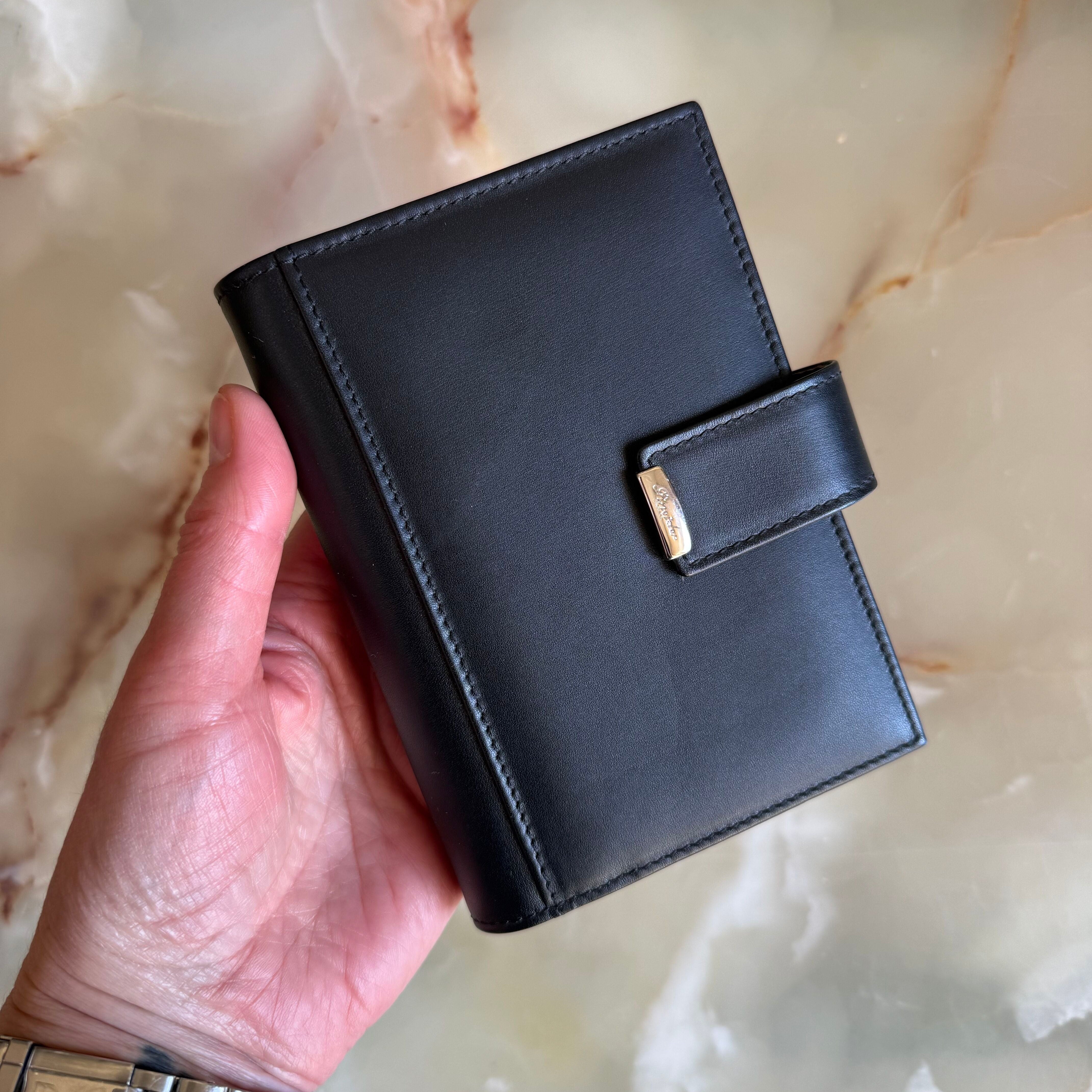 Pineider Black Leather Calf Organizer
