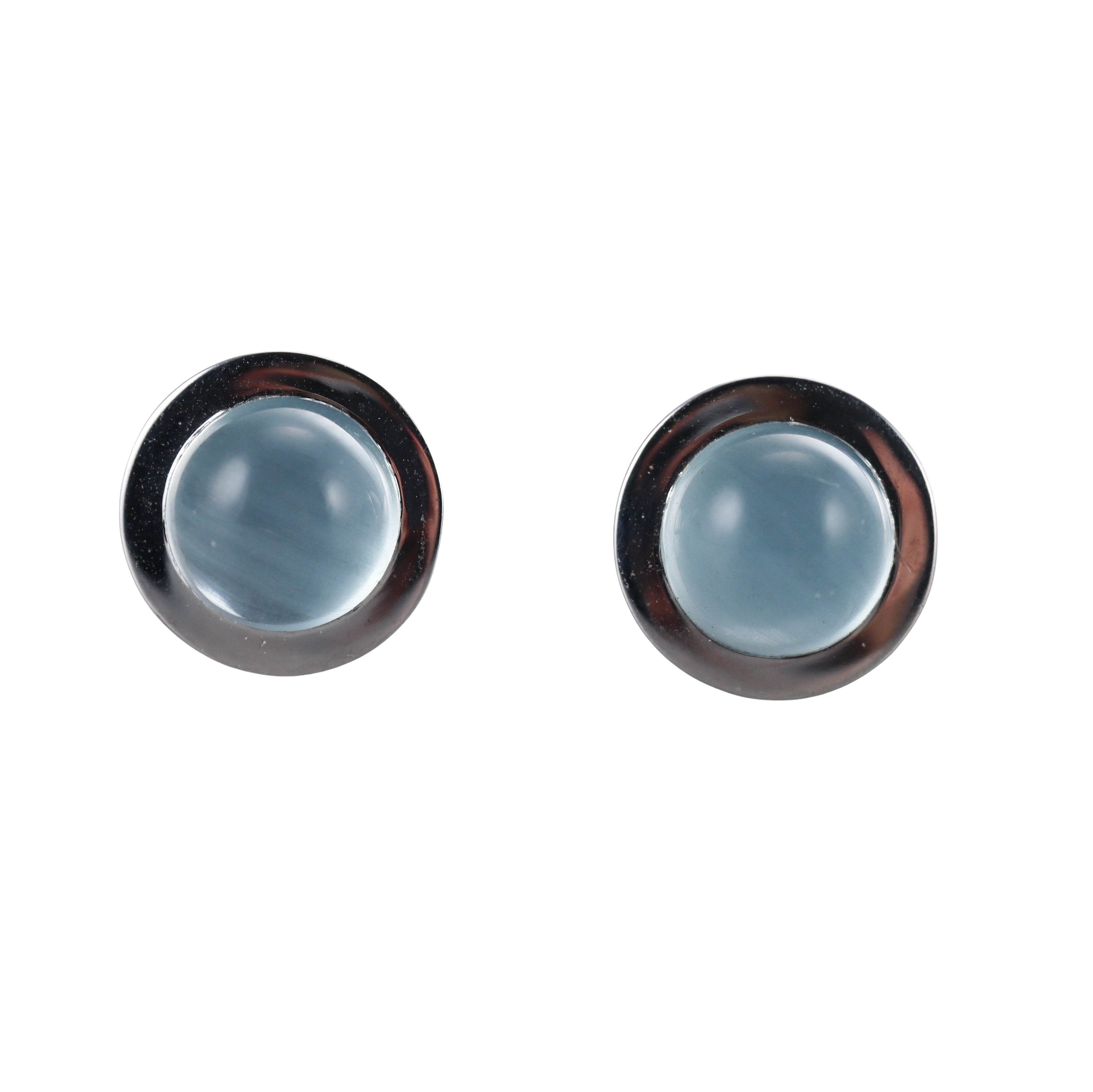 Bucherer White Gold Aquamarine Stud Earrings