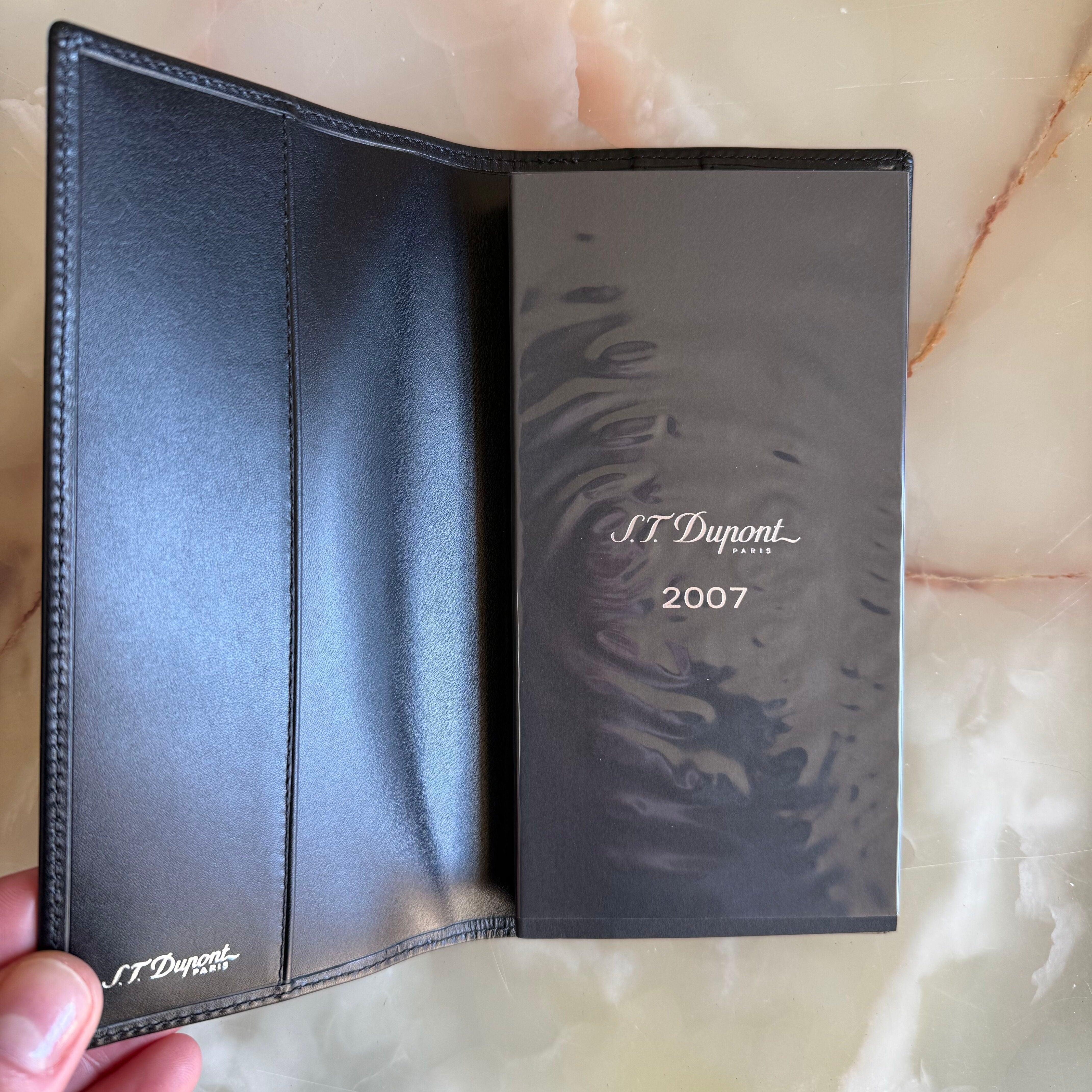 S.T. Dupont Black Leather Agenda Pocket Organizer