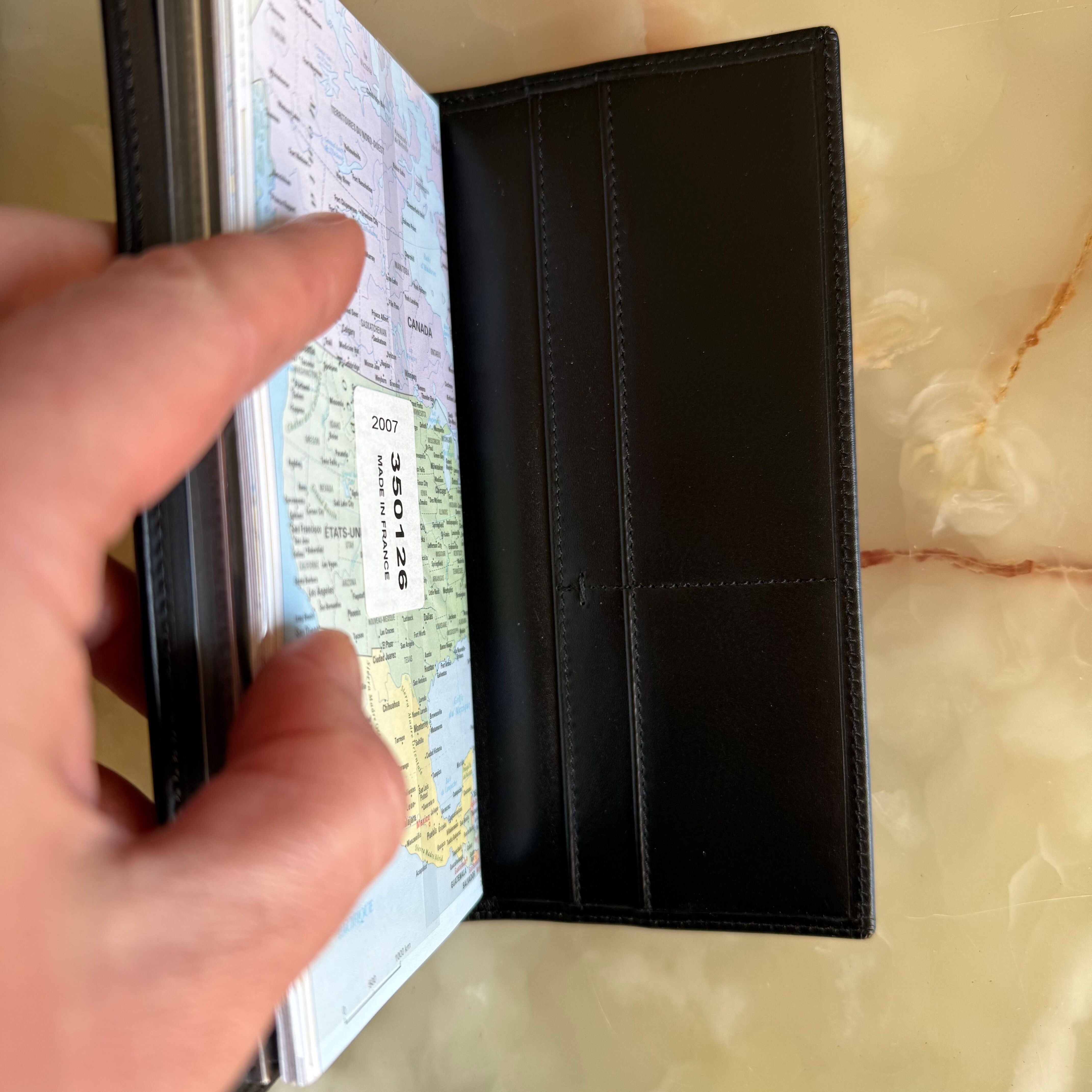 S.T. Dupont Black Leather Agenda Pocket Organizer