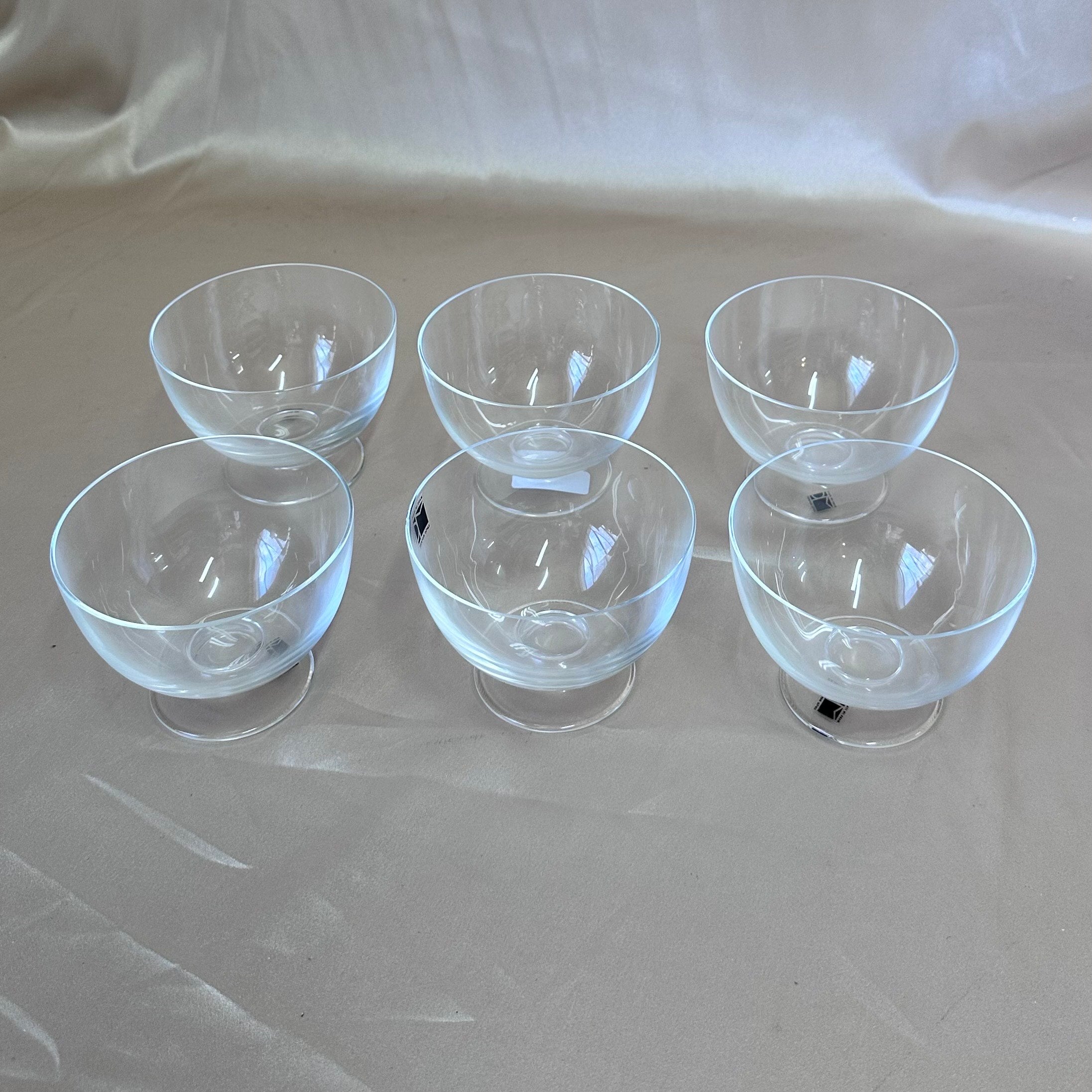 Carlo Moretti Murano Glass Dessert Ice Cream Goblet Set of 6