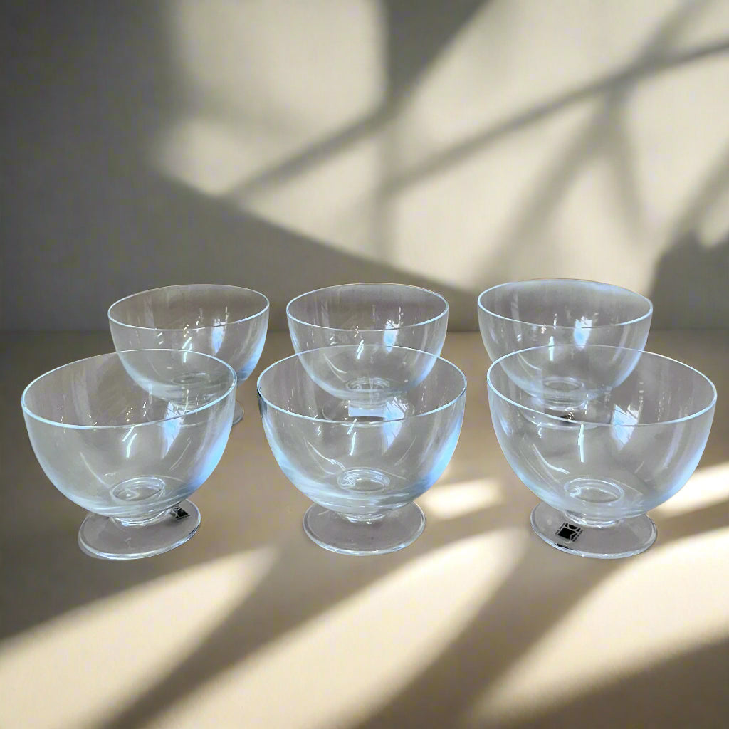 Carlo Moretti Murano Glass Dessert Ice Cream Goblet Set of 6