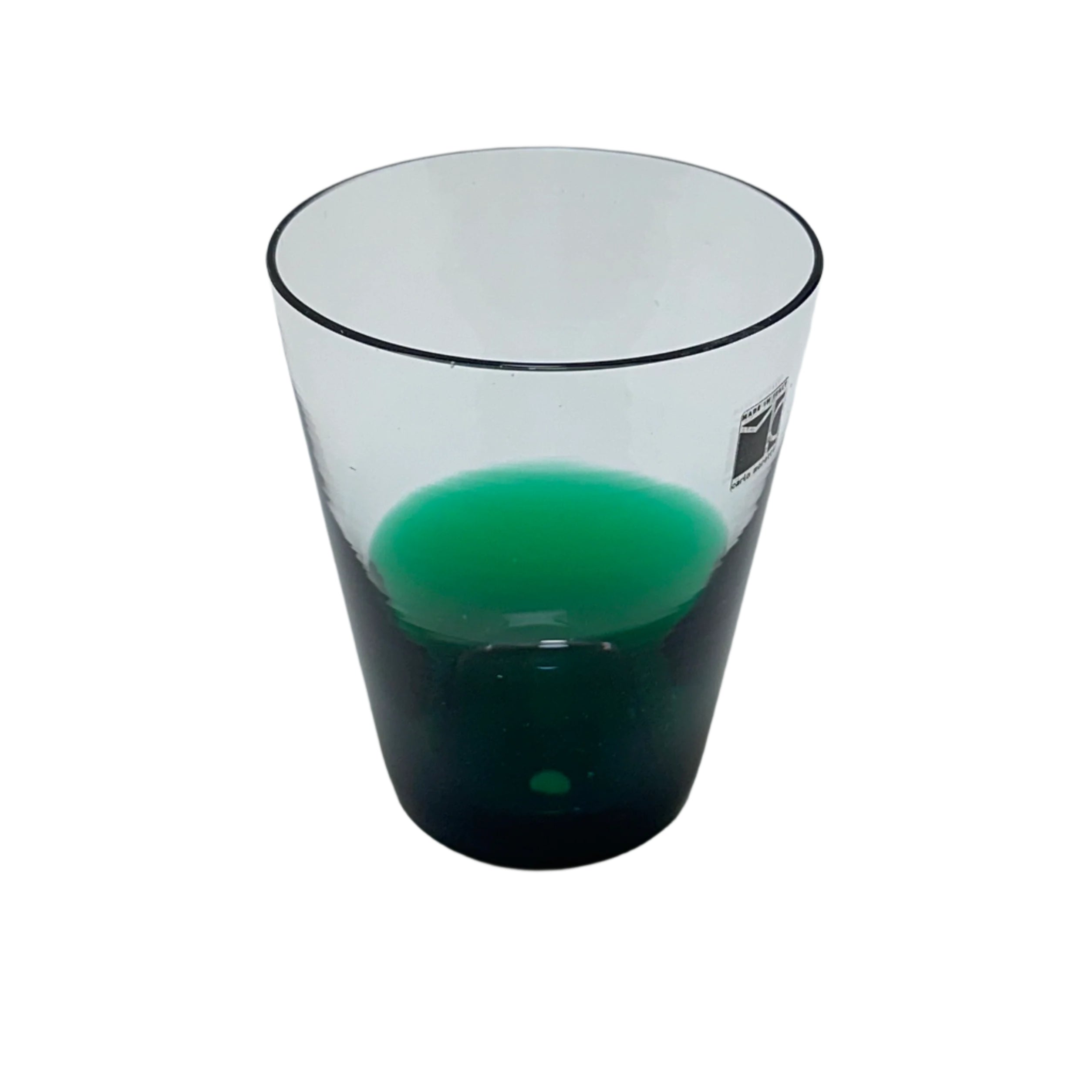 Carlo Moretti Bicchieri Hand Blown Murano Glass Green Tumbler 2003
