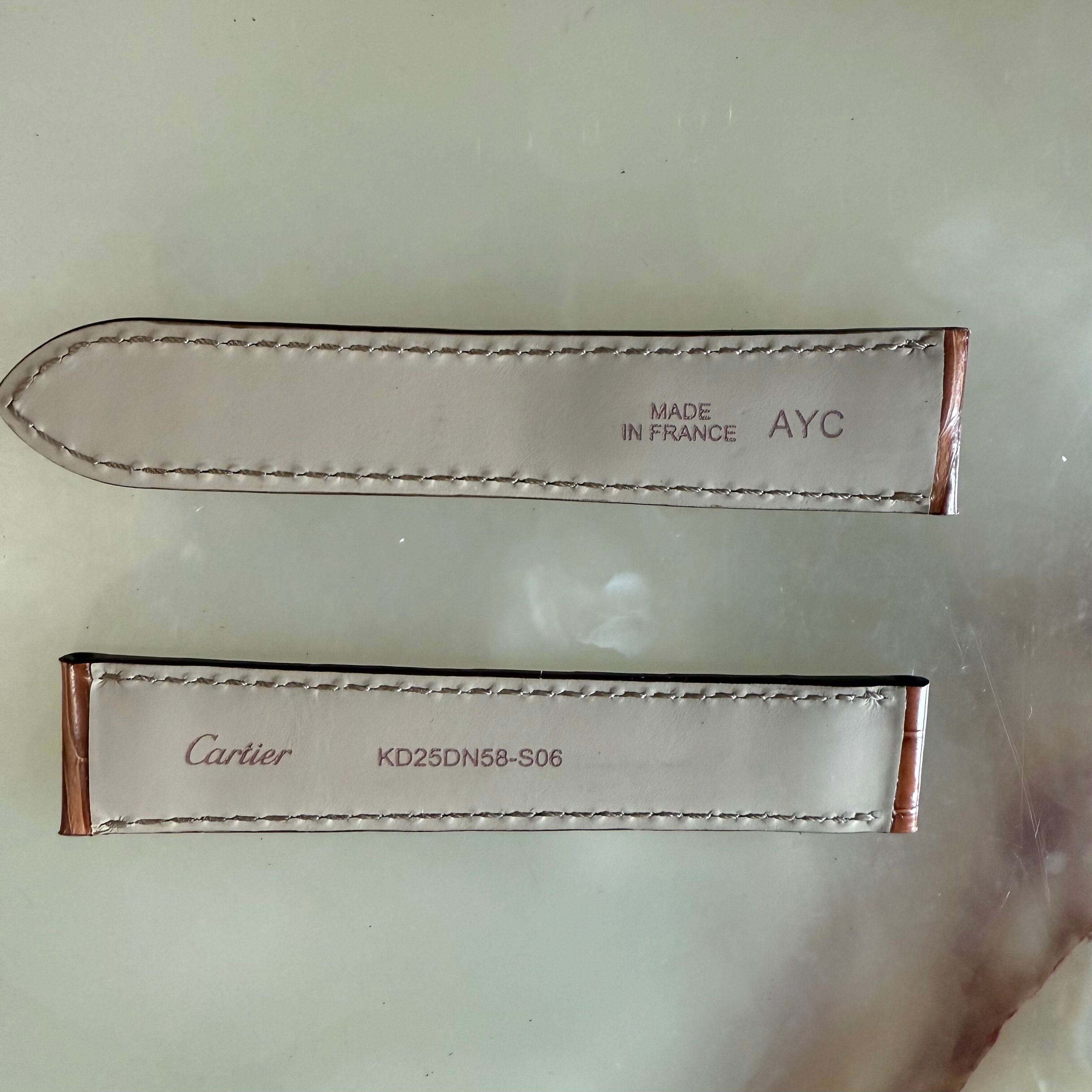 Authentic Cartier Brown Alligator Watch Strap Band 18mm KD25DN58-S06