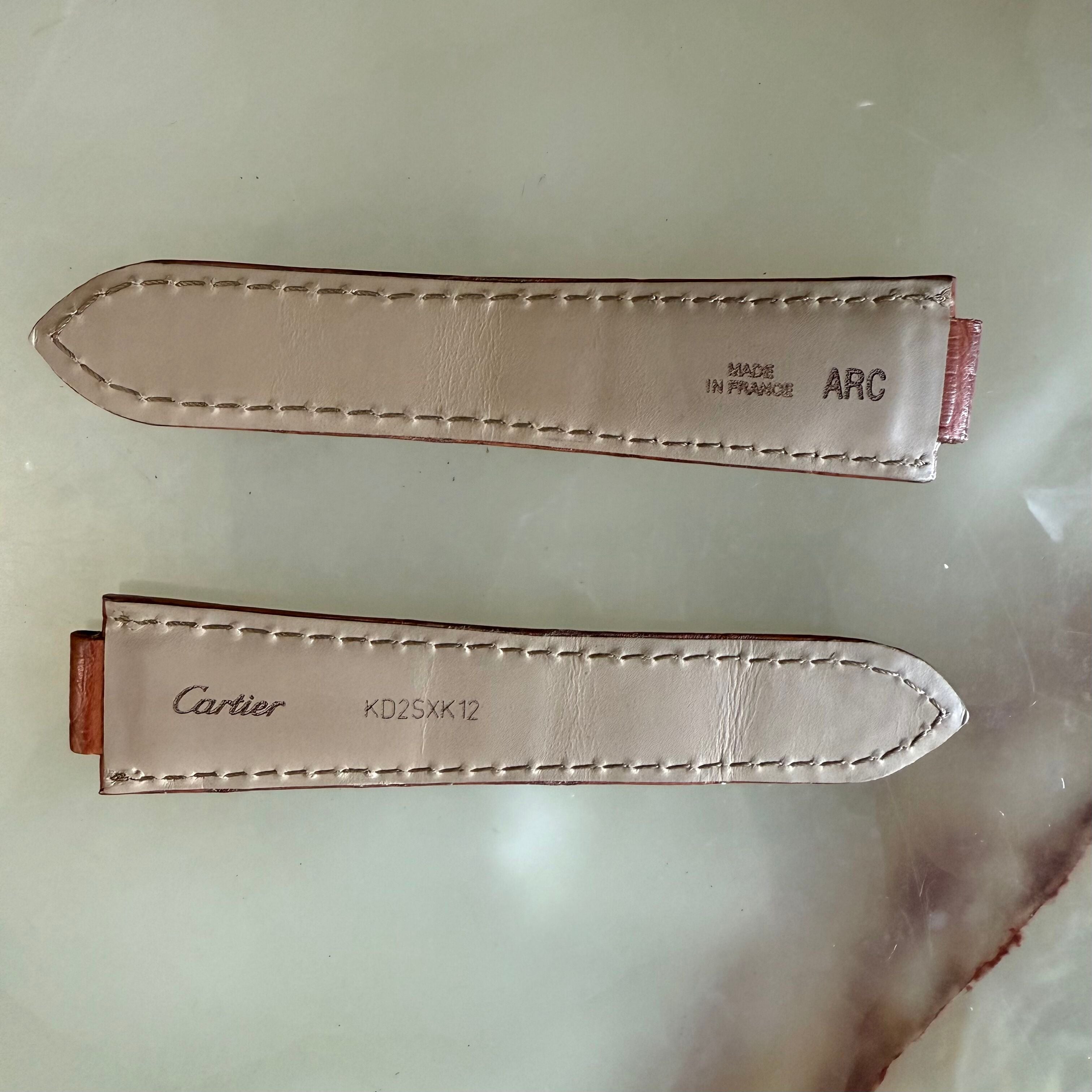 Authentic Cartier Ballon Bleu Brown Alligator Watch Strap Band 22mm KD2SXK12