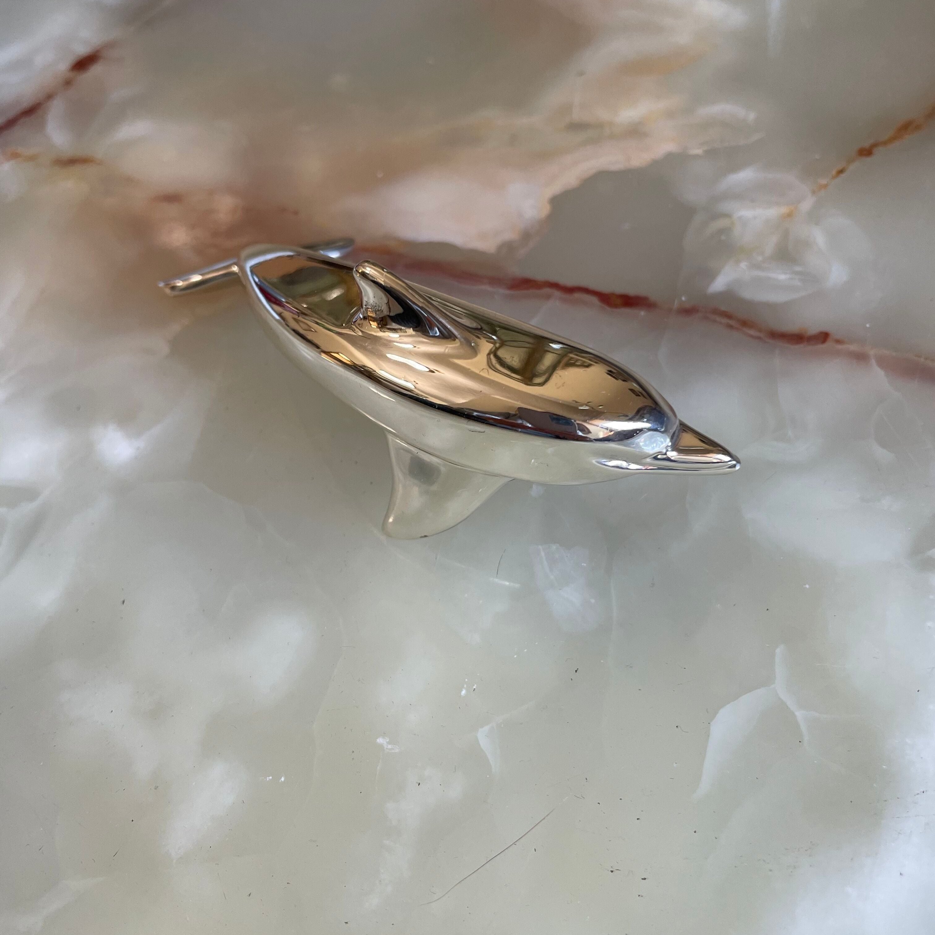 Christofle Silver Plated Dolphin Figurine