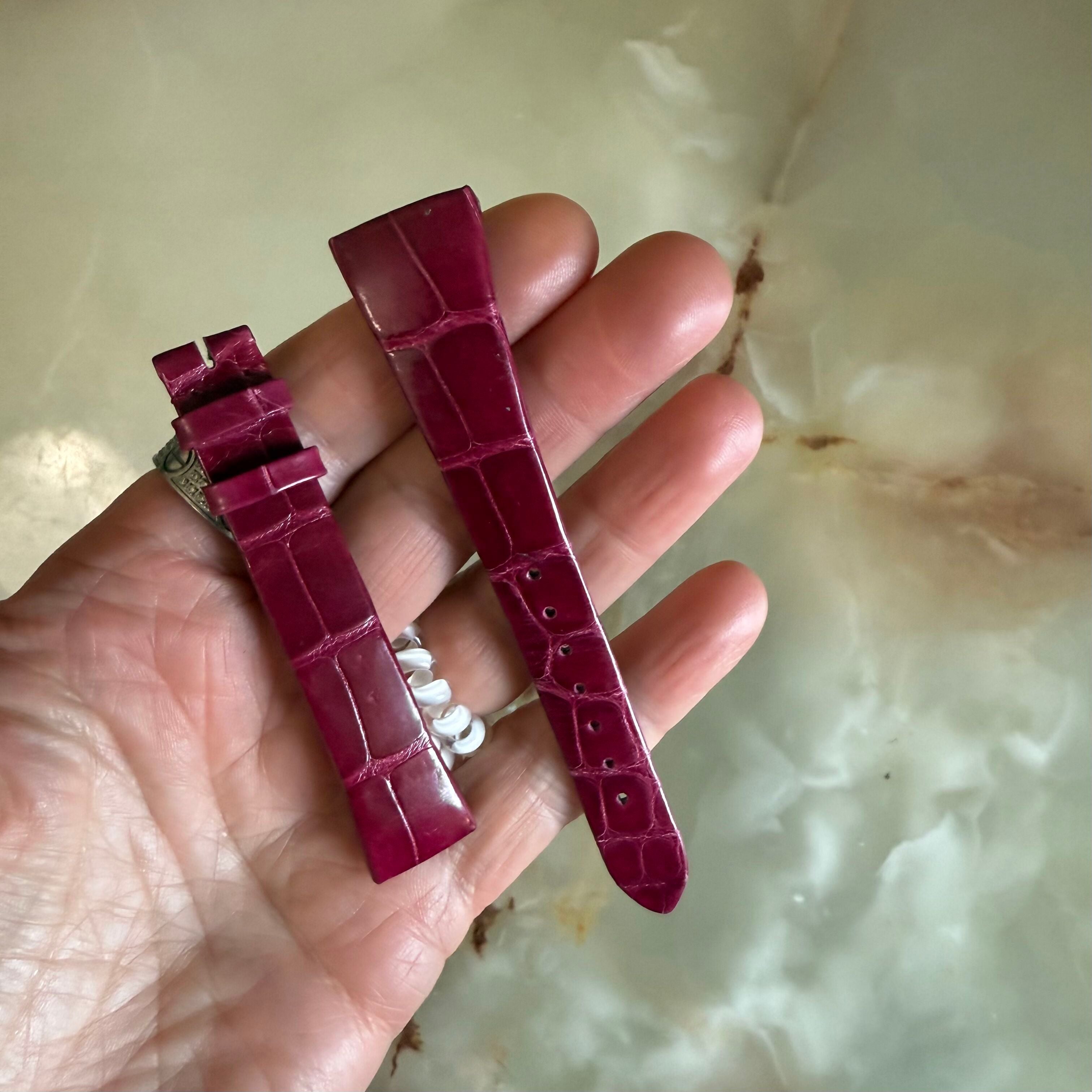 Authentic Cartier Red Alligator Quick Release Watch Strap Band 15mm KD2AAY08