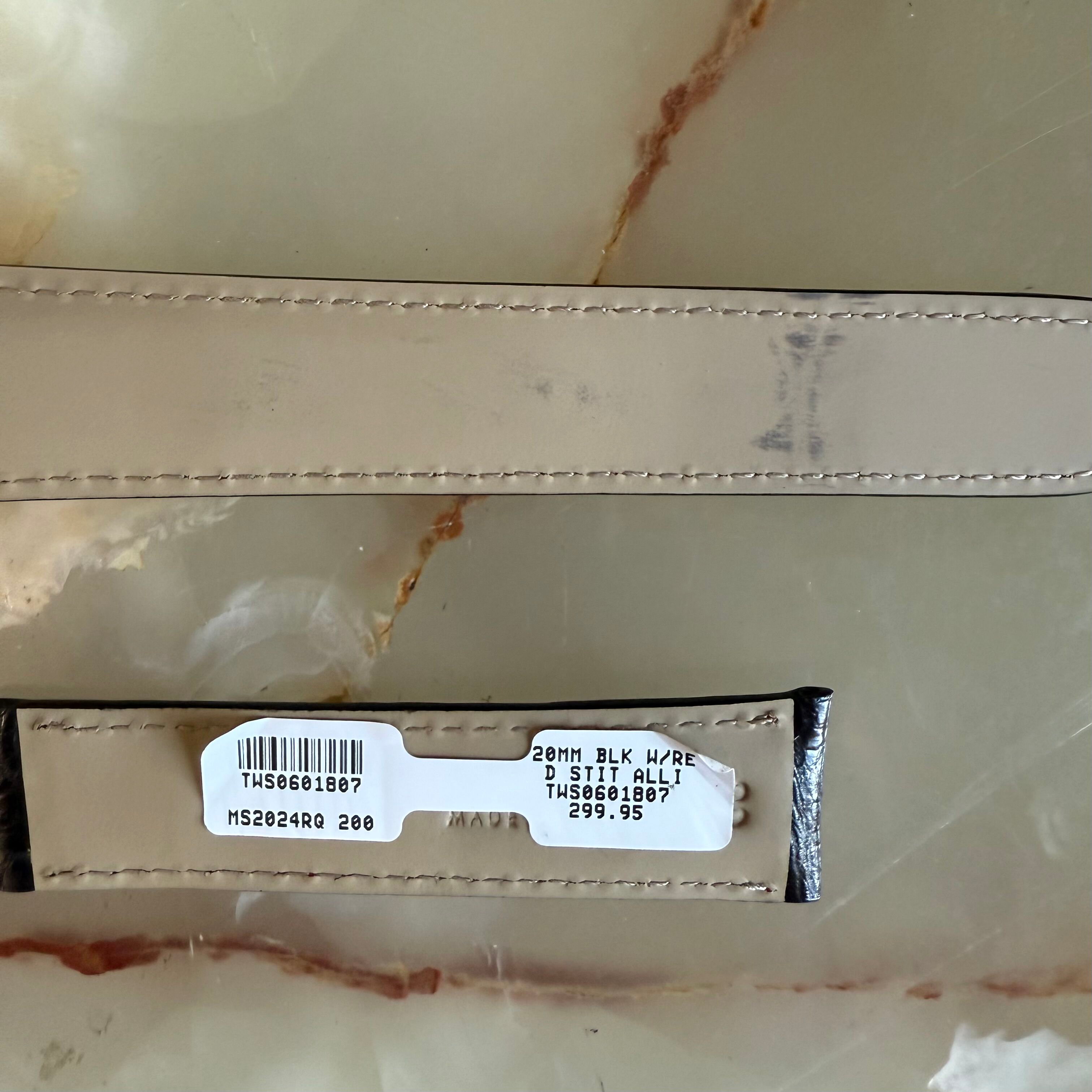 Genuine Alligator Black Watch Strap Band 20mm Padded & Stitched