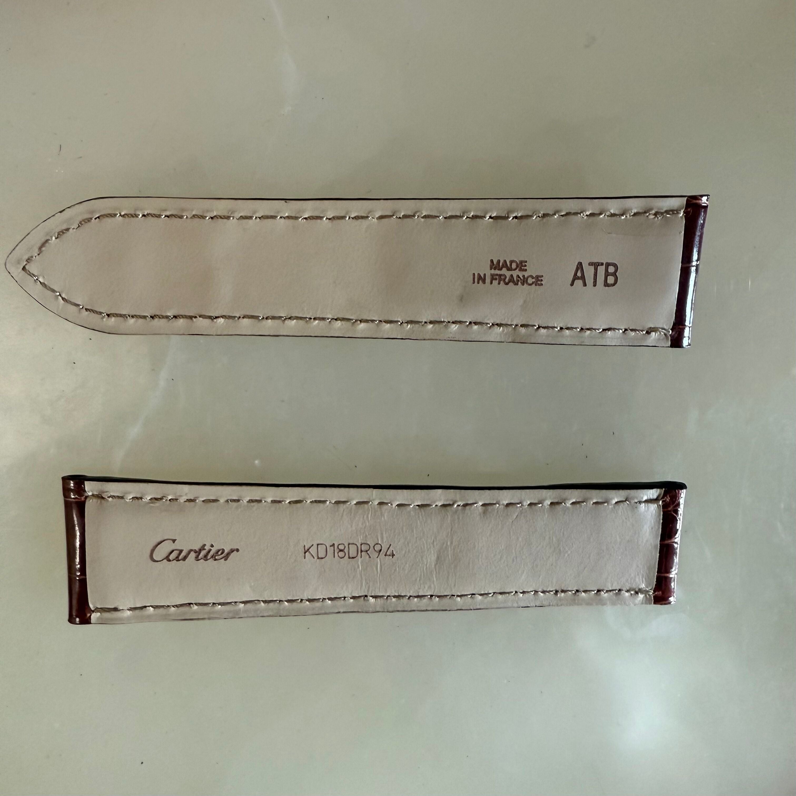 Authentic Cartier Brown Alligator Watch Strap Band 20mm KD18DR94
