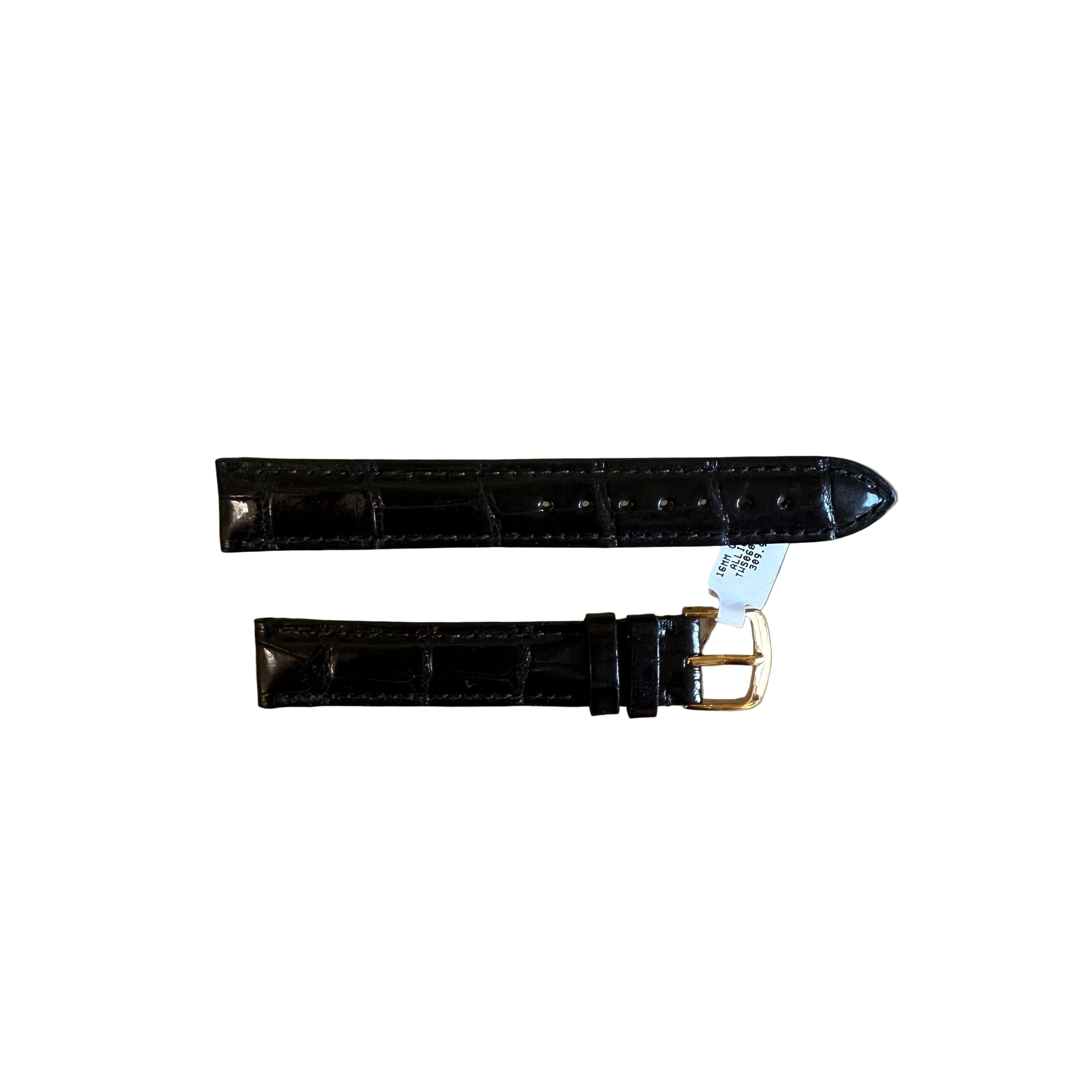 Genuine Alligator Black Watch Strap Band 16mm Padded & Stitched w Buckle