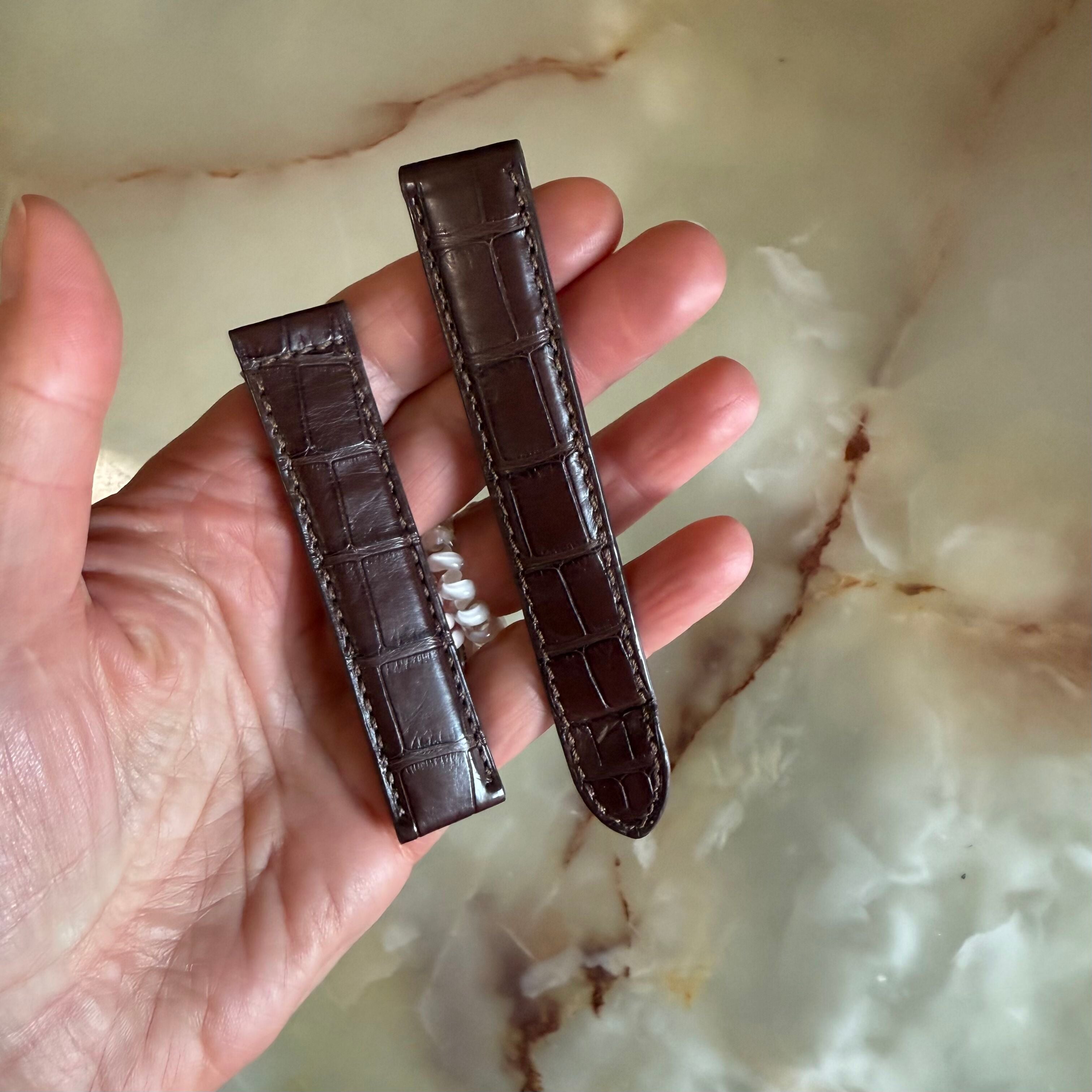 Authentic Cartier Brown Alligator Watch Strap Band 18mm KD67IM58