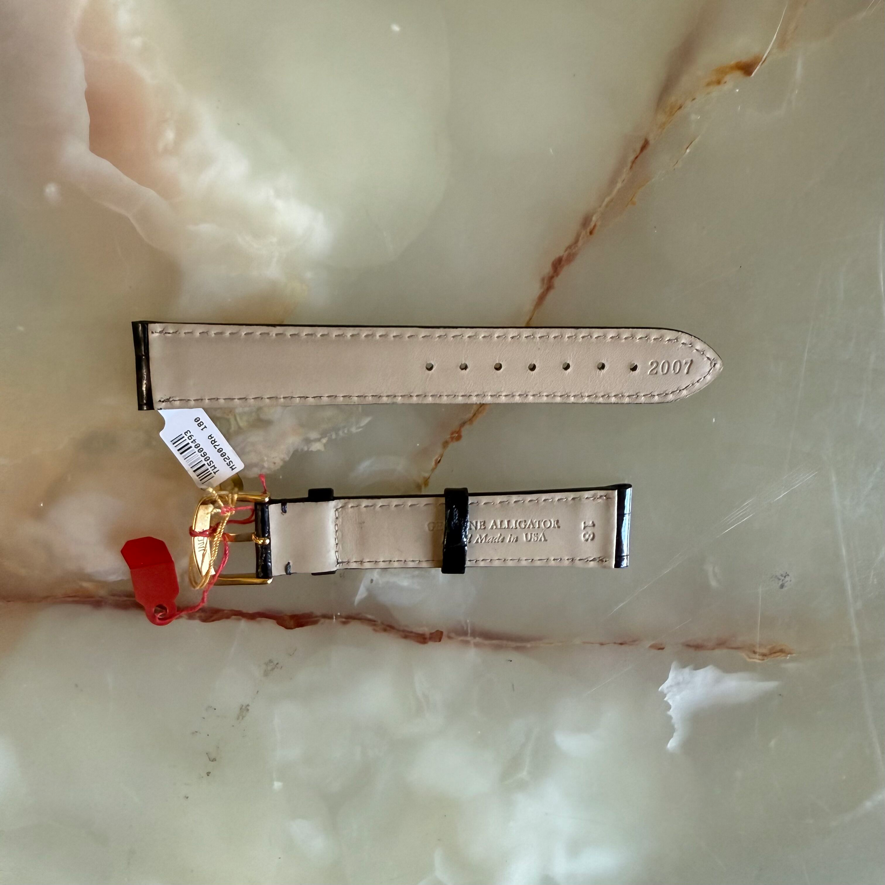 Genuine Alligator Black Watch Strap Band 18mm Padded & Stitched w Buckle